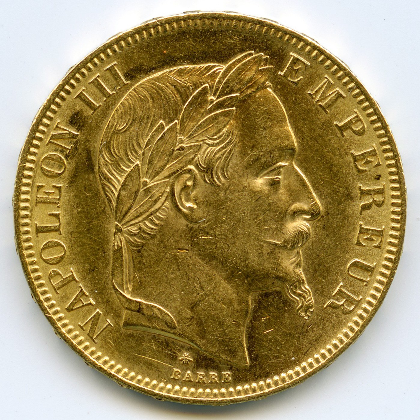 Napoléon III - 50 Francs - 1866 A avers Napoléon III - 50 Francs - 1866 A avers