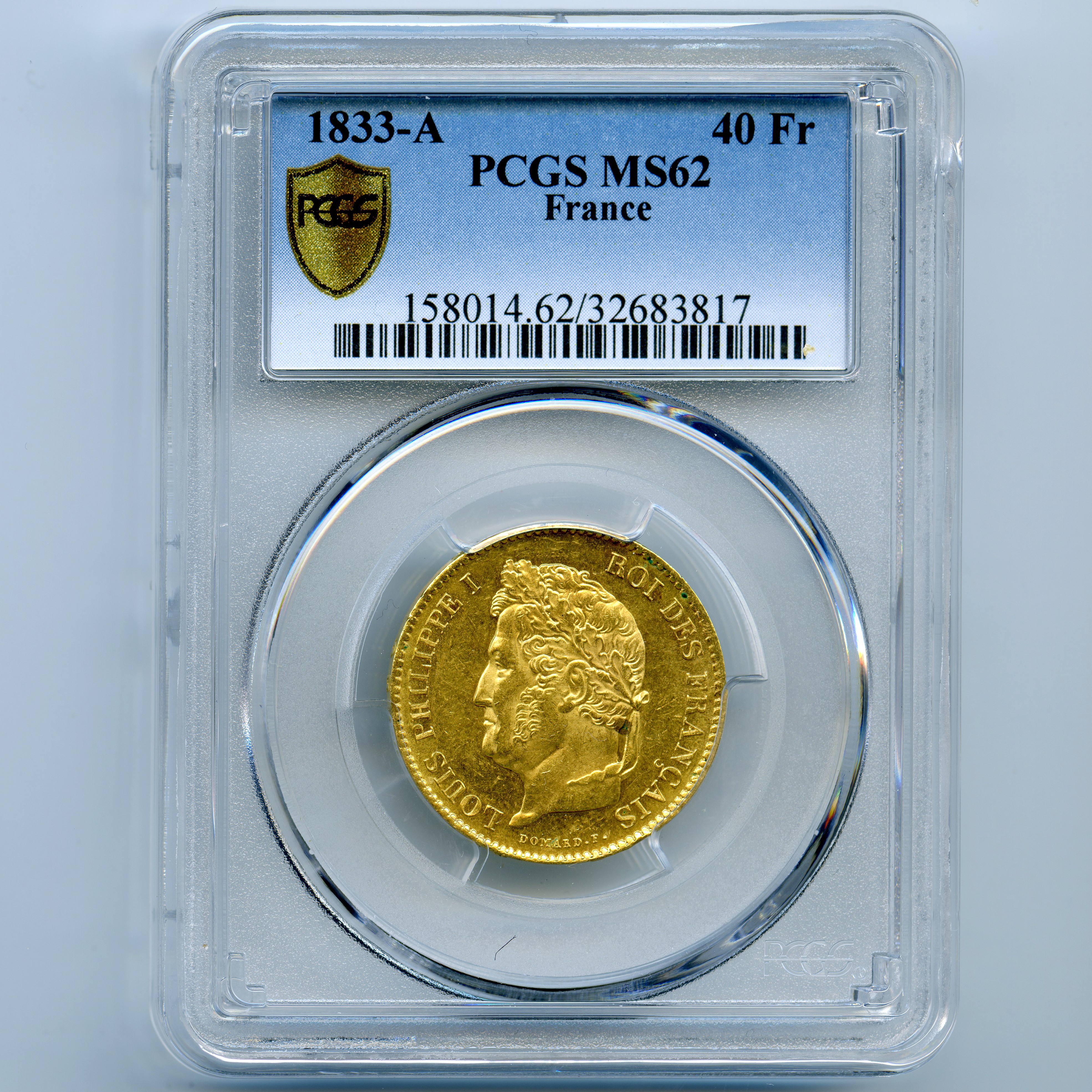 Louis-Philippe I - 40 Francs - 1833 A avers Louis-Philippe I - 40 Francs - 1833 A avers