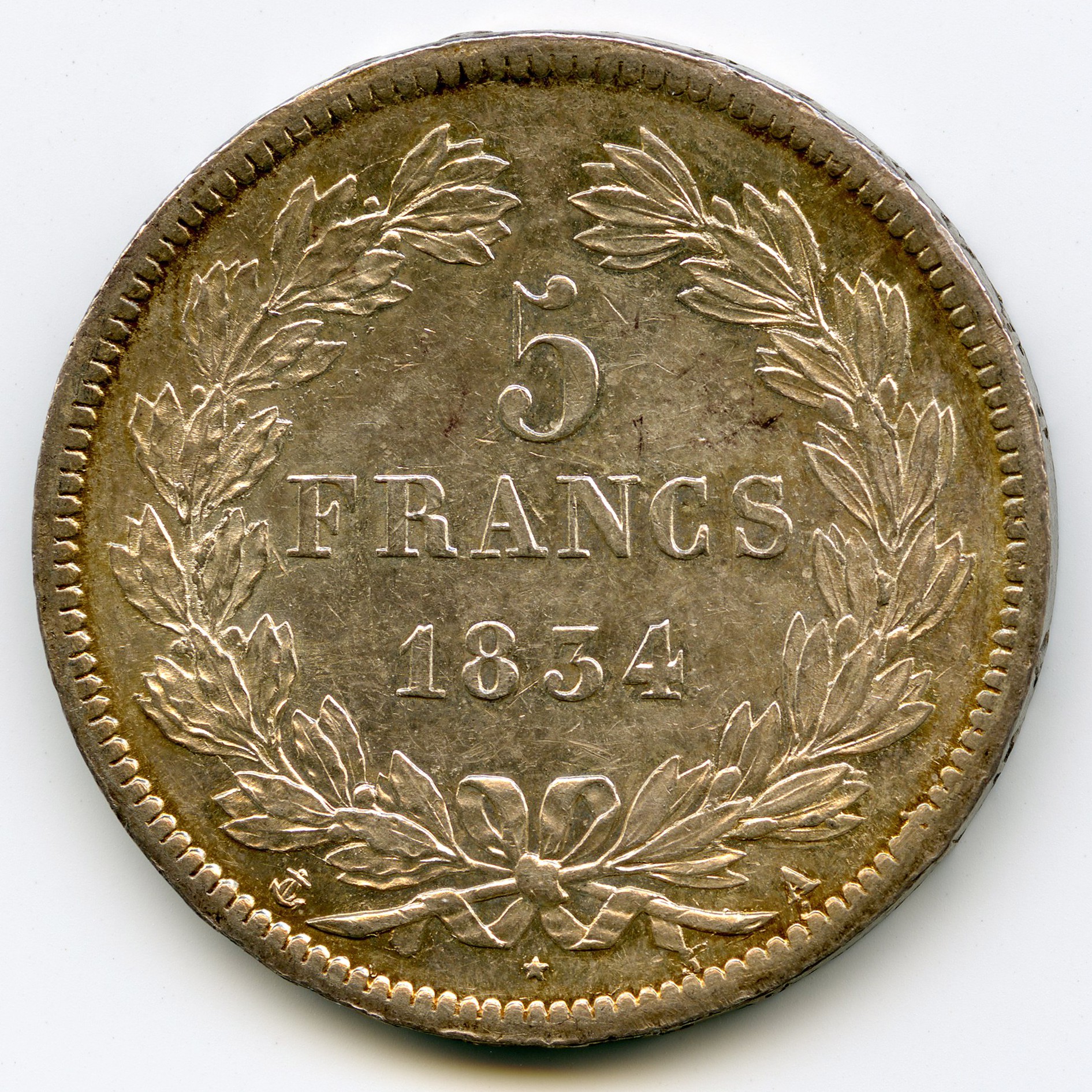 Louis-Philippe I - 5 Francs - 1834 A revers