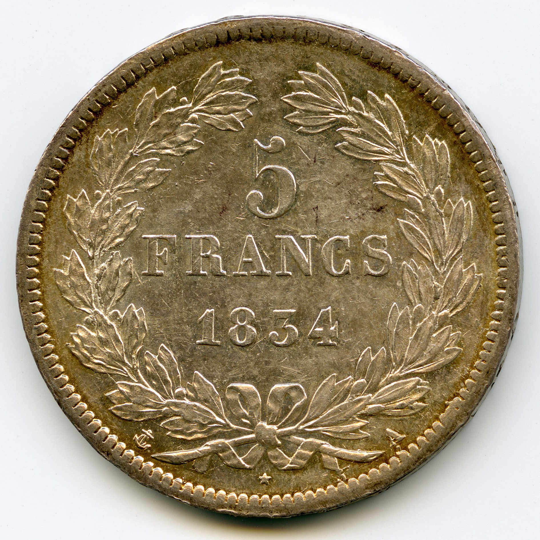 Louis-Philippe I - 5 Francs - 1834 A revers Louis-Philippe I - 5 Francs - 1834 A revers