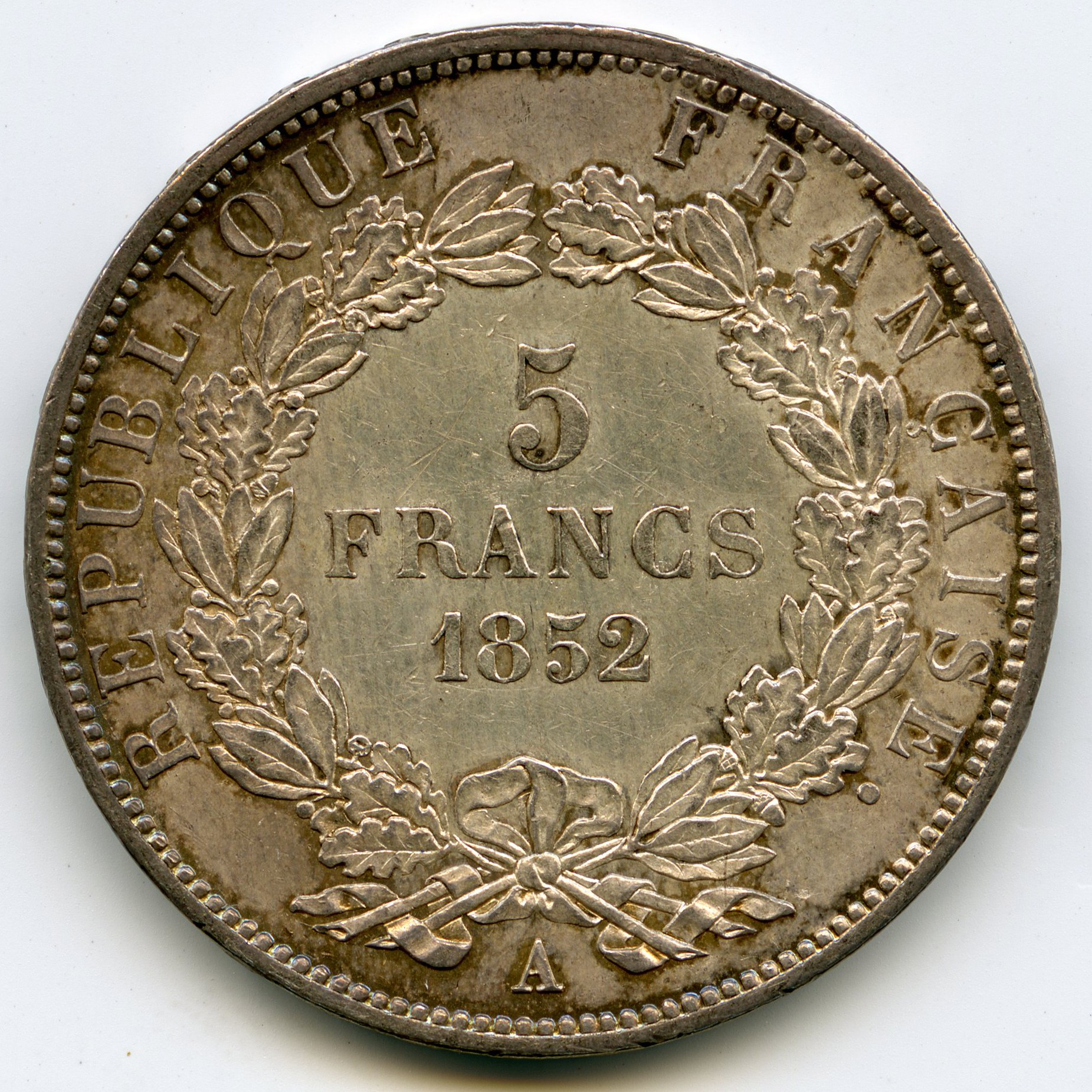 IIème République - 5 Francs - 1852 A revers