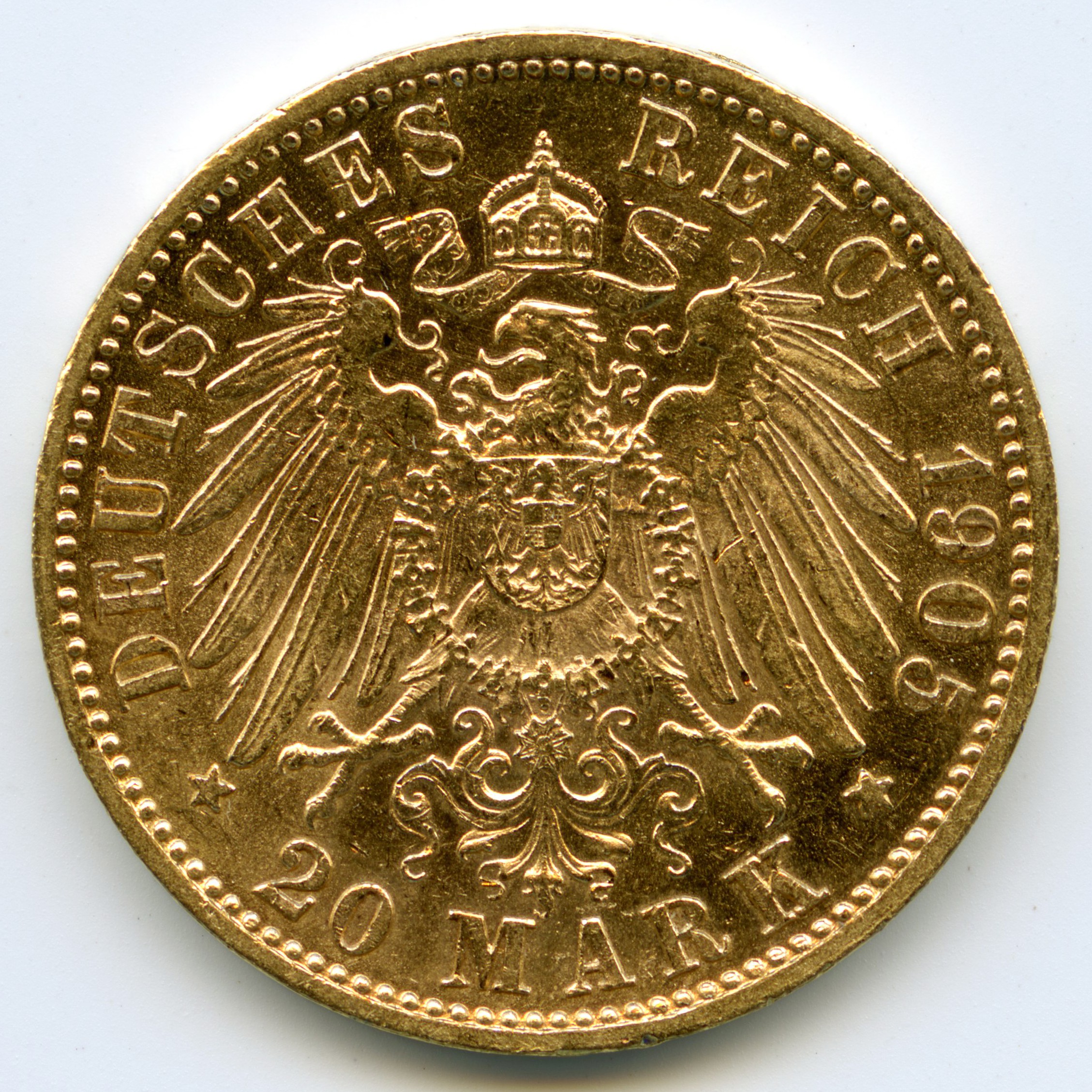 Allemagne - 20 Mark - 1905 D revers Allemagne - 20 Mark - 1905 D revers