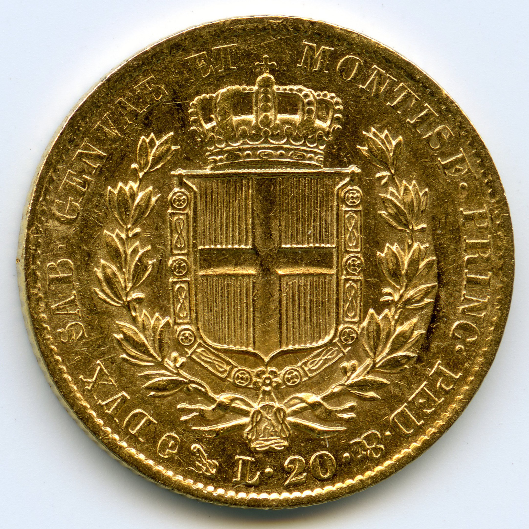 Italie - 20 Lire - 1840 - Gênes revers Italie - 20 Lire - 1840 - Gênes revers