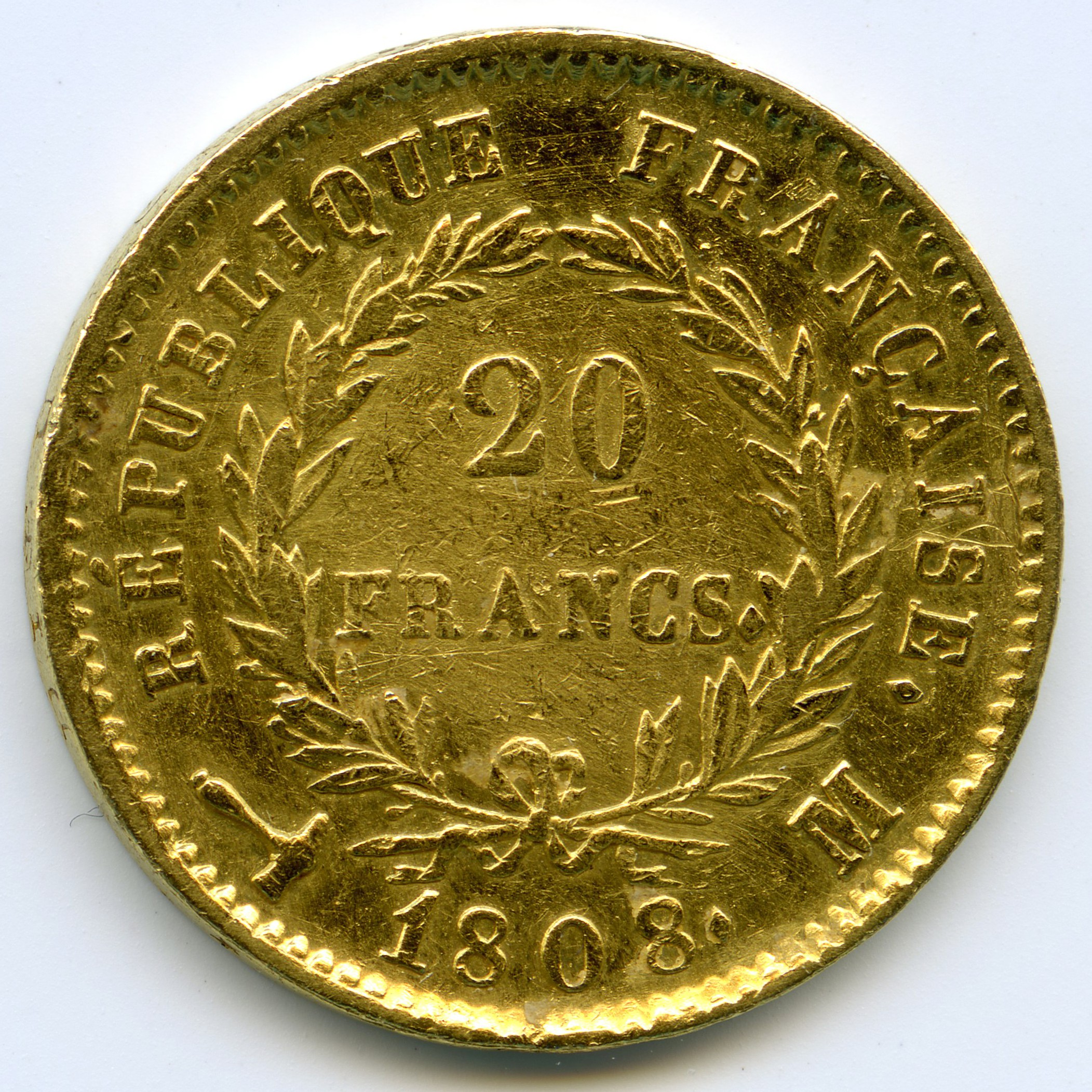 Napoléon Ier - 20 Francs - 1808 M revers