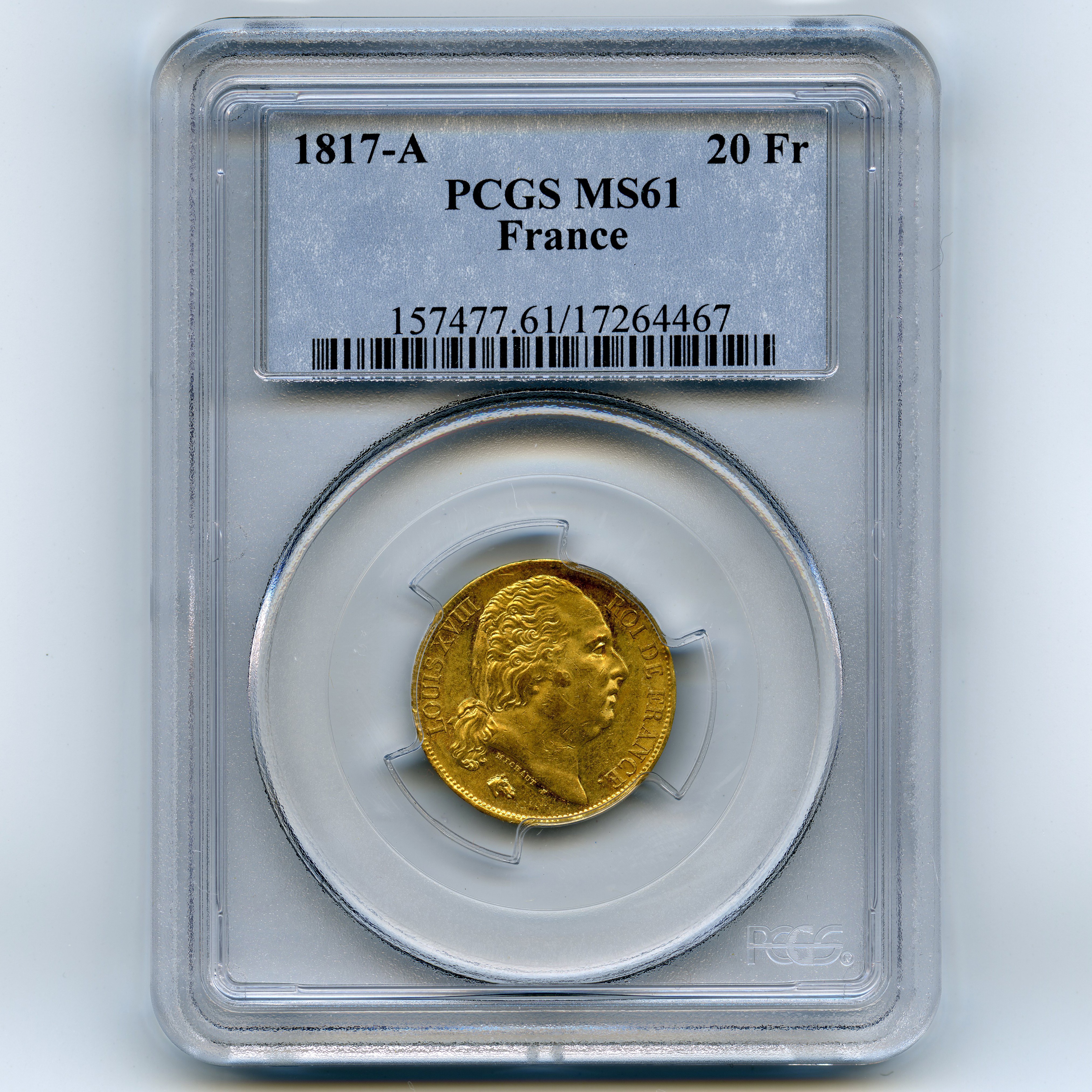 Louis XVIII - 20 Francs - 1817 A avers Louis XVIII - 20 Francs - 1817 A avers