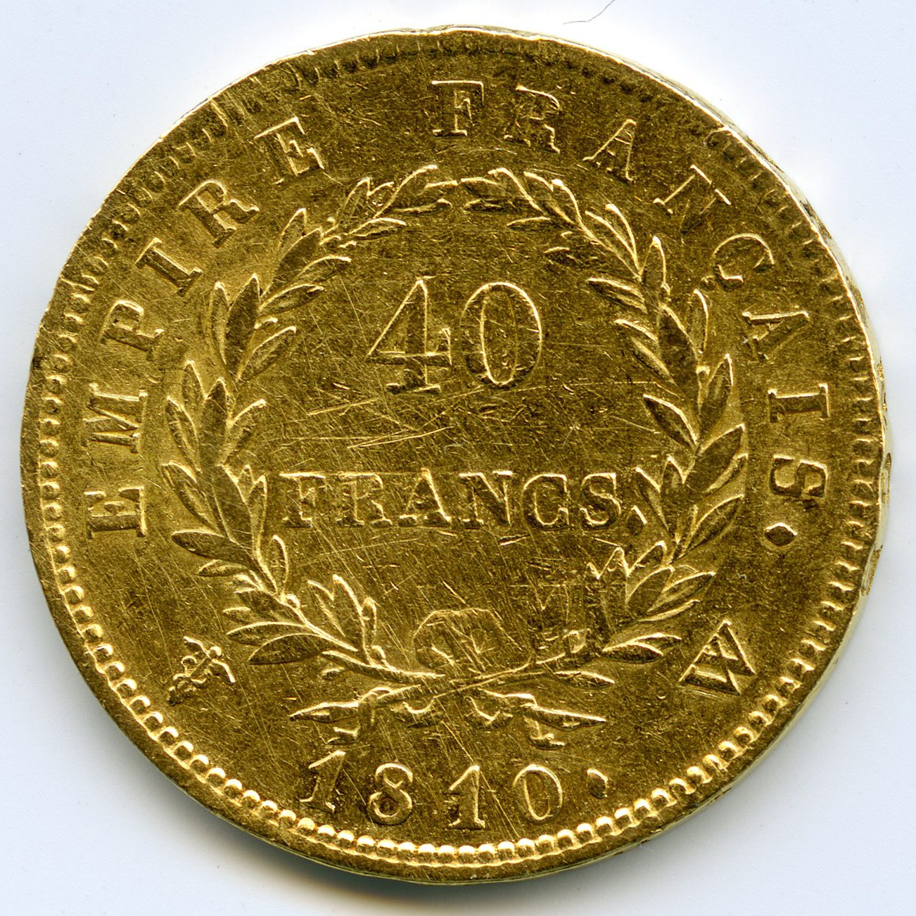 Napoléon Ier - 40 Francs - 1810 W revers Napoléon Ier - 40 Francs - 1810 W revers
