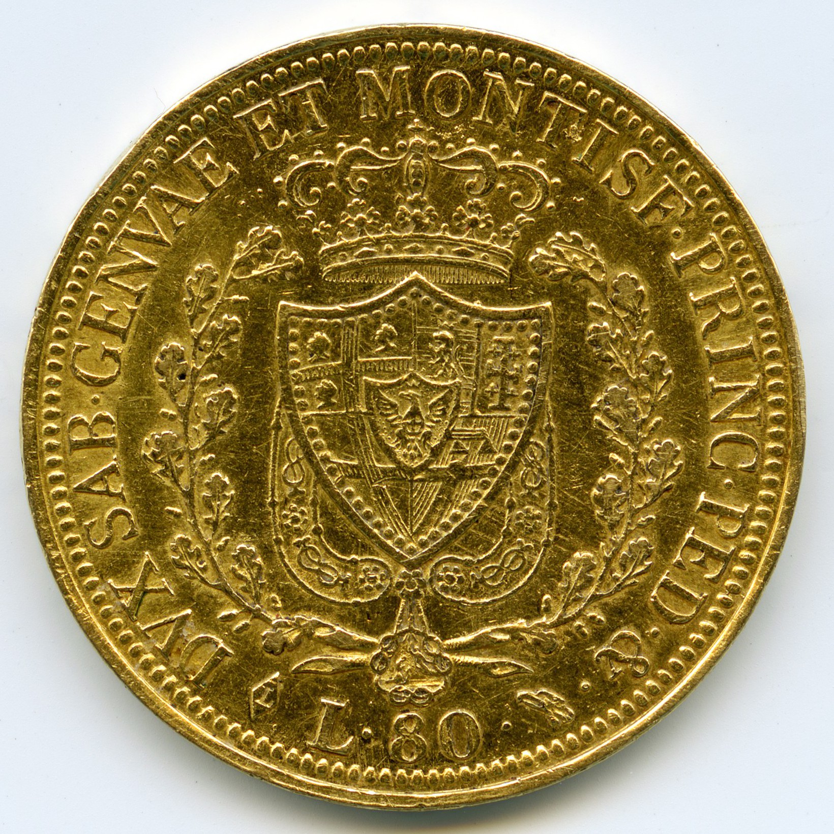 Italie - 80 Lire - 1826 revers Italie - 80 Lire - 1826 revers