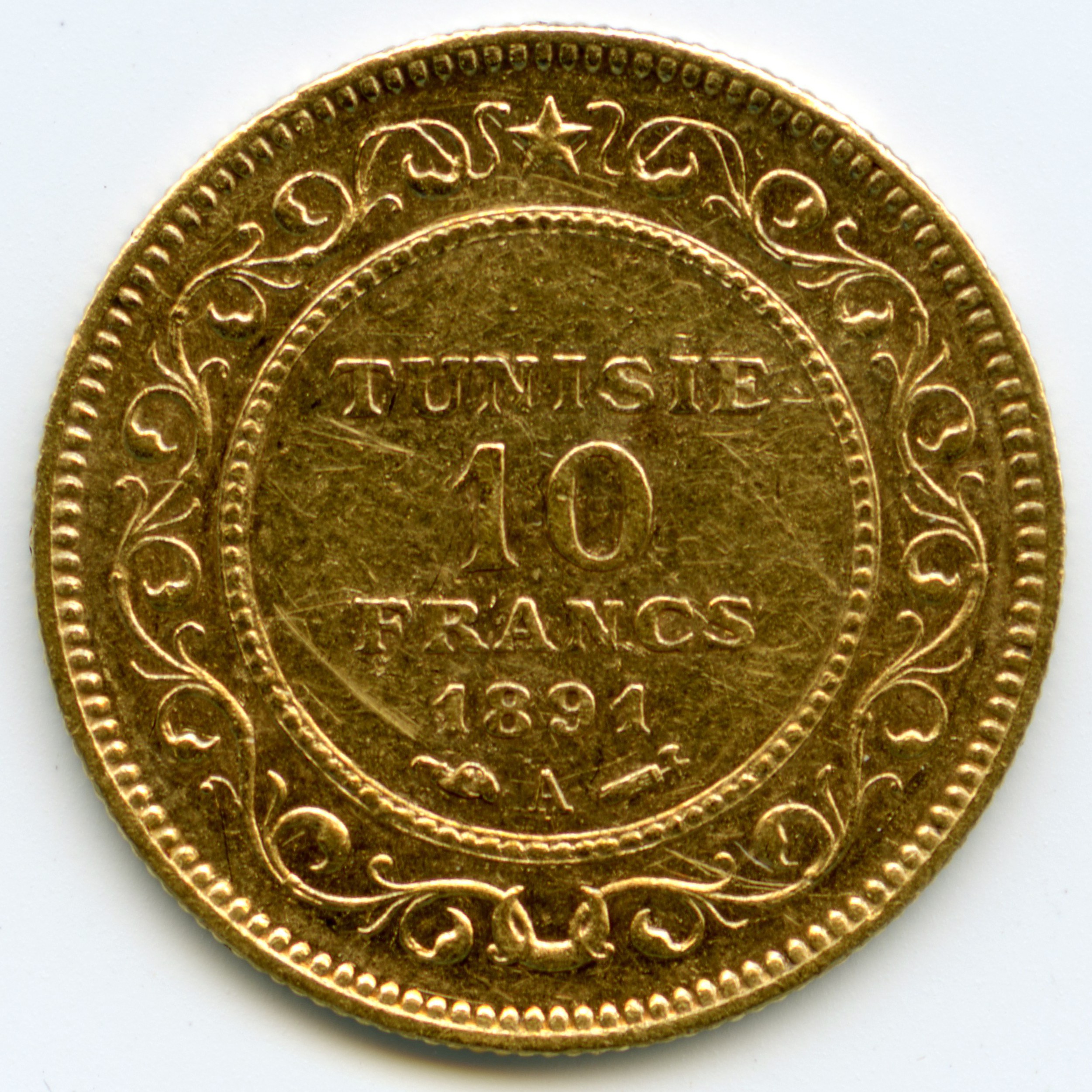 Tunisie - 10 Francs Tunis - 1891 A revers