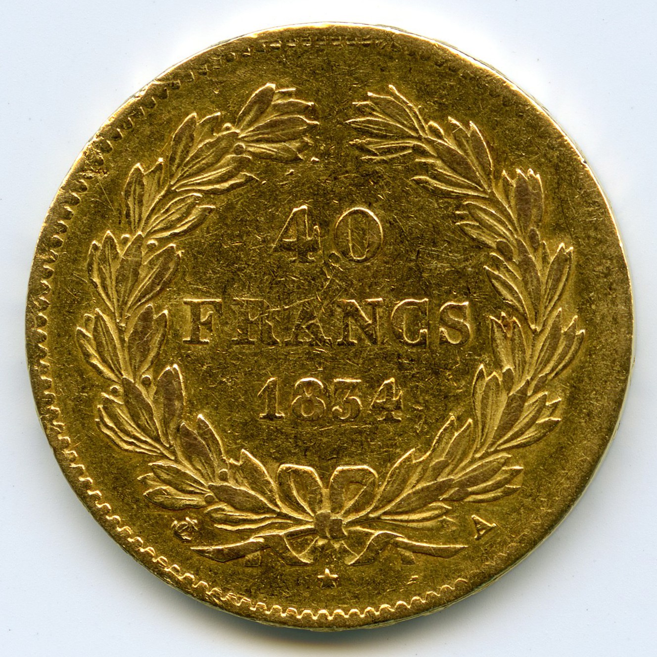 Louis-Philipe I - 40 Francs - 1834 A revers Louis-Philipe I - 40 Francs - 1834 A revers