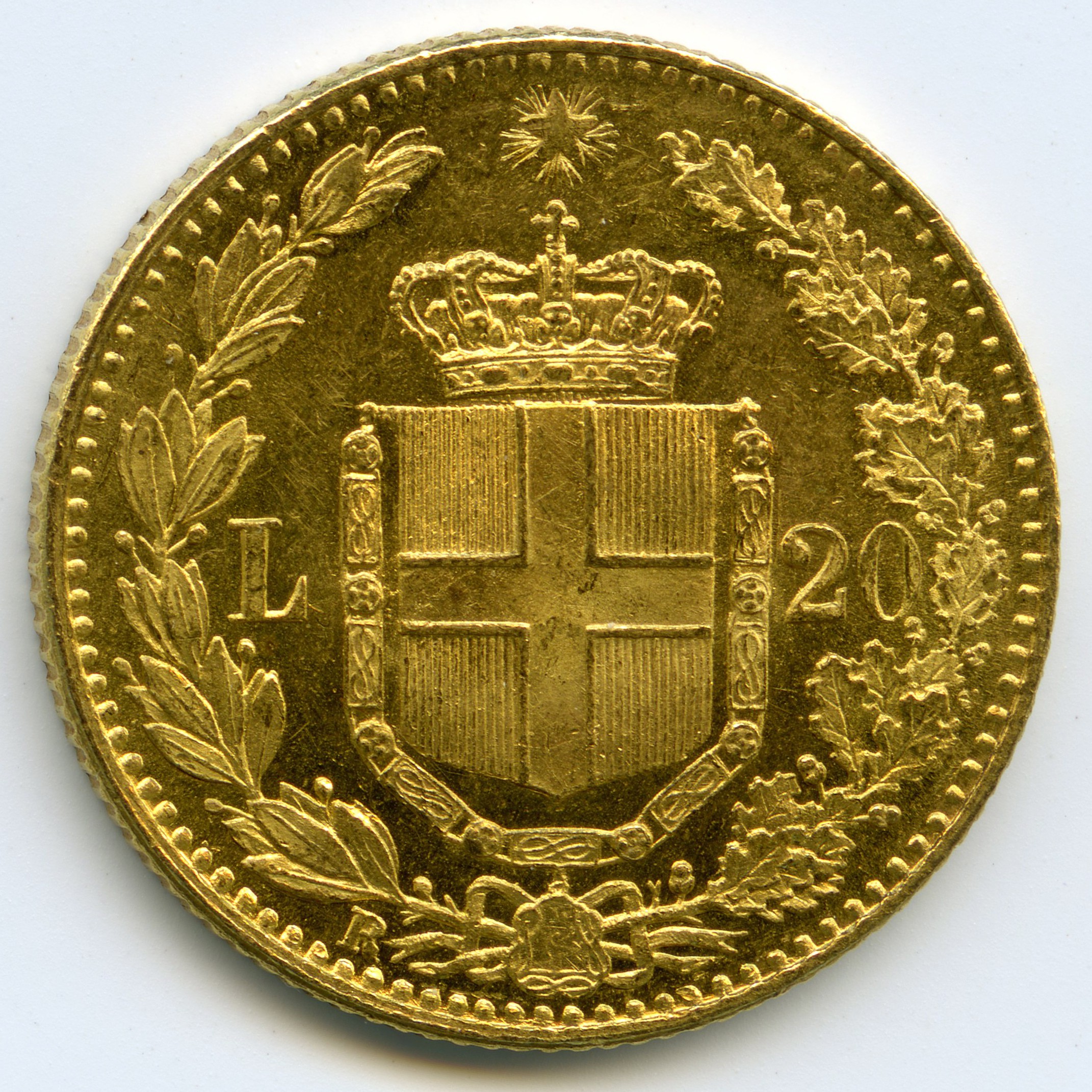 Italie - 20 Lire - 1881 R revers Italie - 20 Lire - 1881 R revers