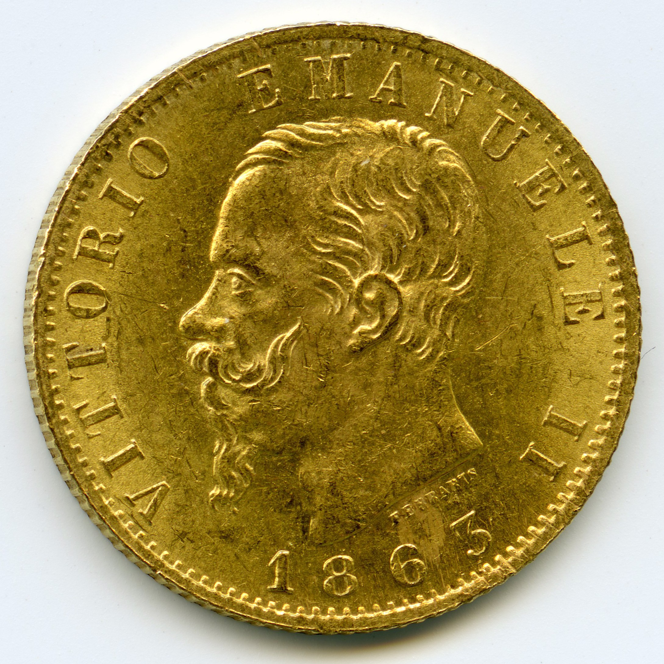 Italie - 20 Lire - 1863 T avers Italie - 20 Lire - 1863 T avers