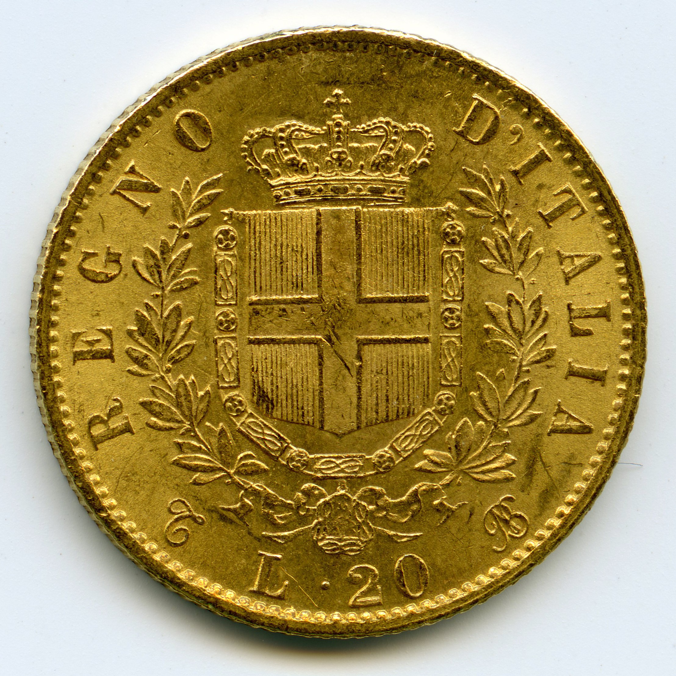 Italie - 20 Lire - 1863 T revers