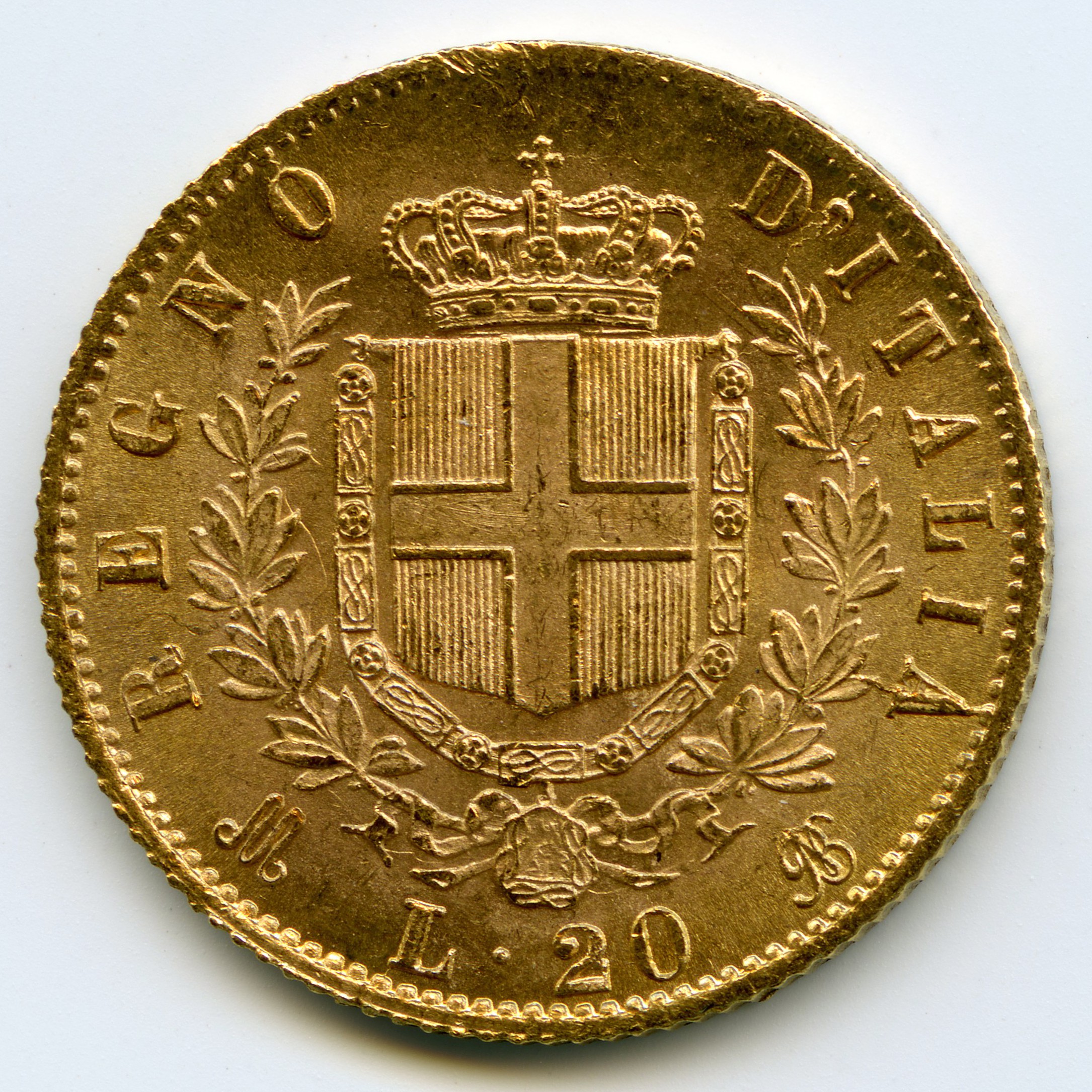 Italie - 20 Lire - 1873 M revers