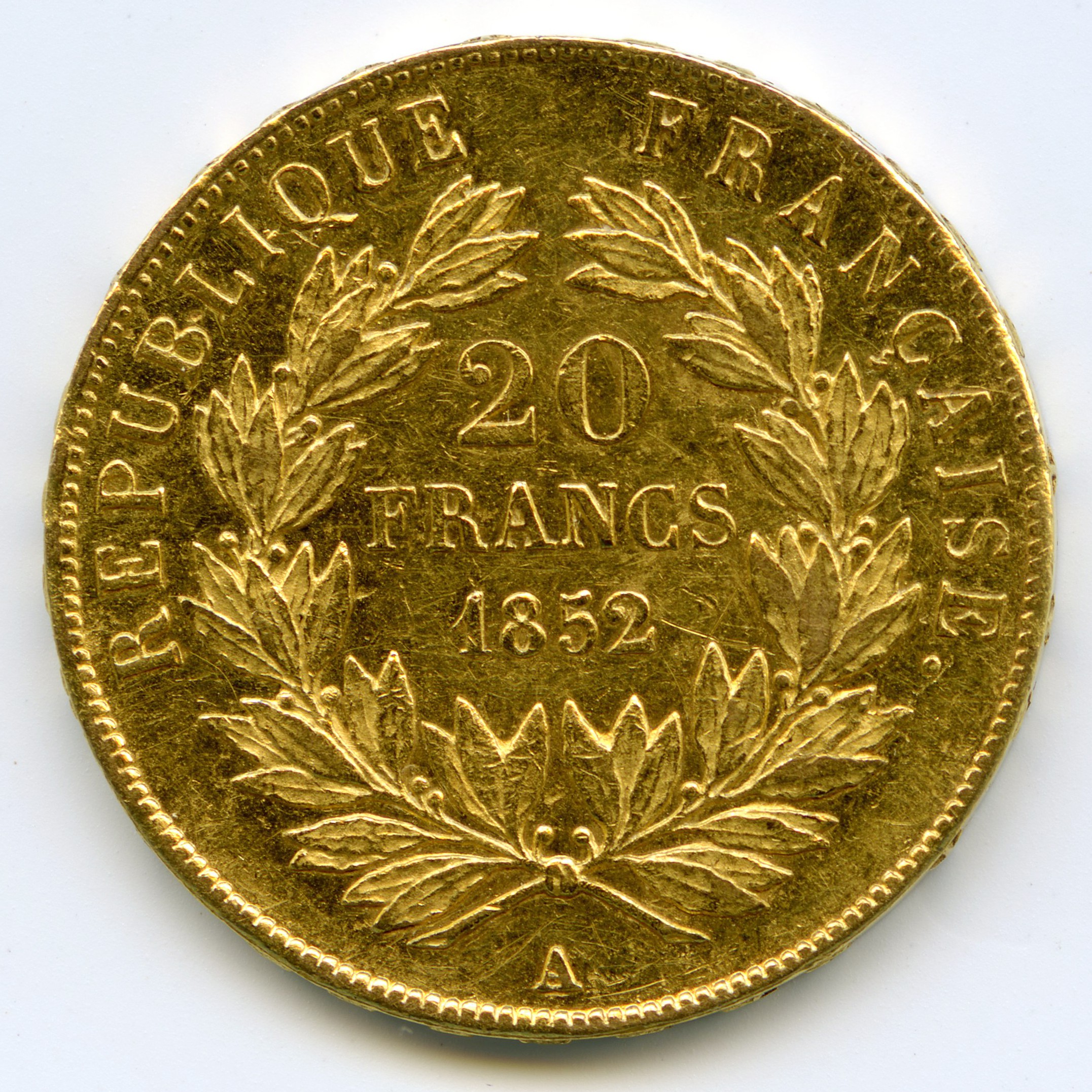 Napoléon III - 20 Francs - 1852 A revers