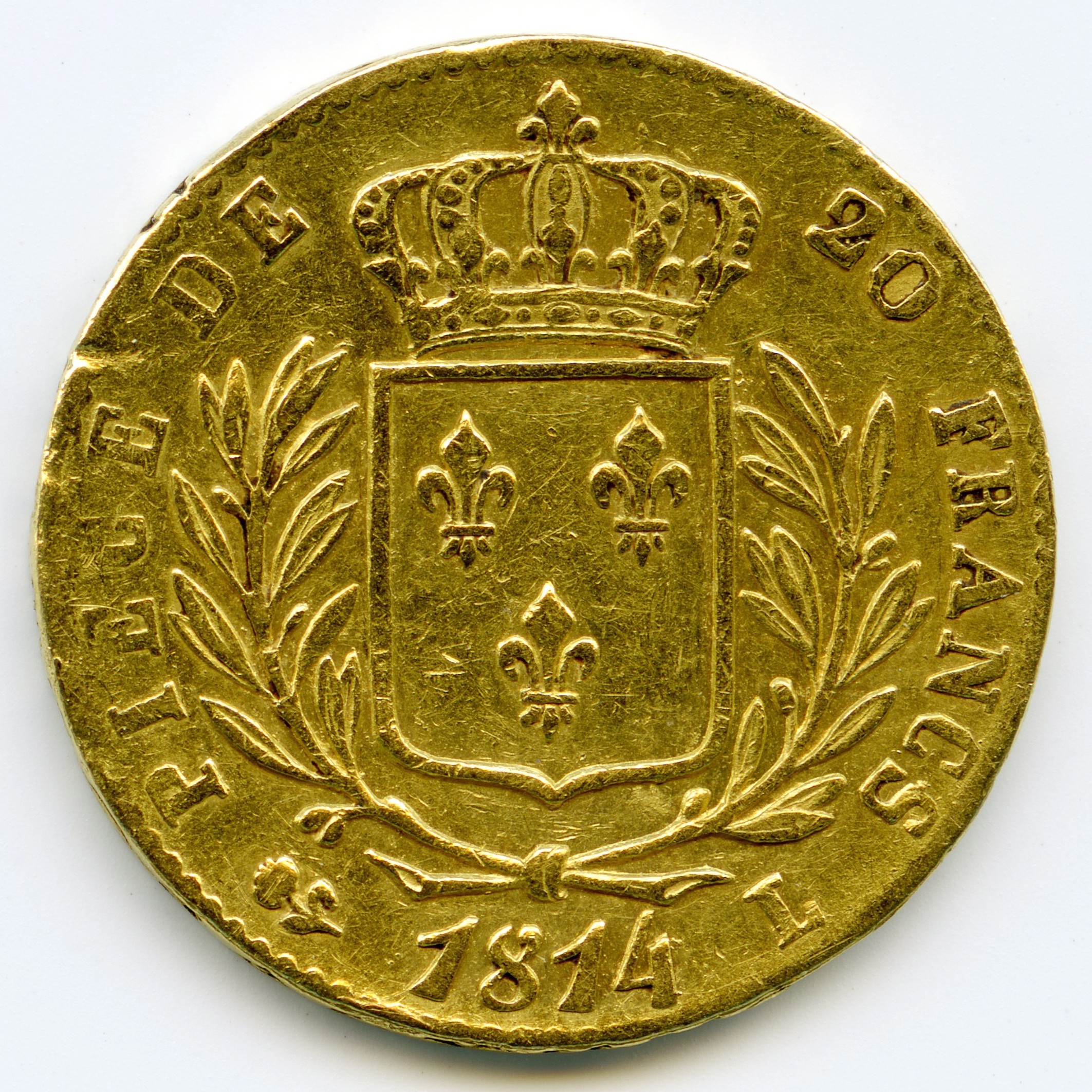 Louis XVIII - 20 Francs - 1814 L revers