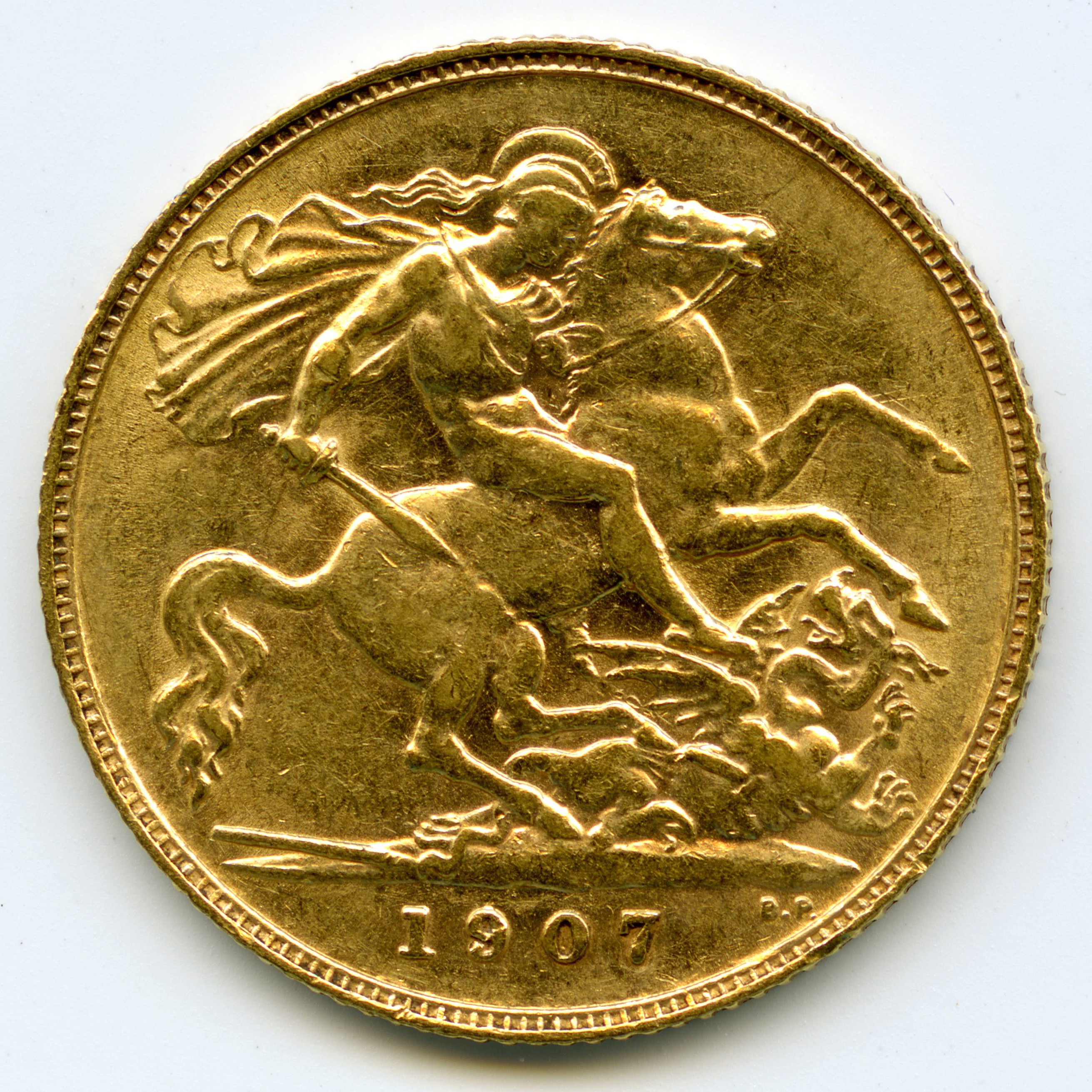Grande-Bretagne - 1/2 Souverain - 1907 revers Grande-Bretagne - 1/2 Souverain - 1907 revers