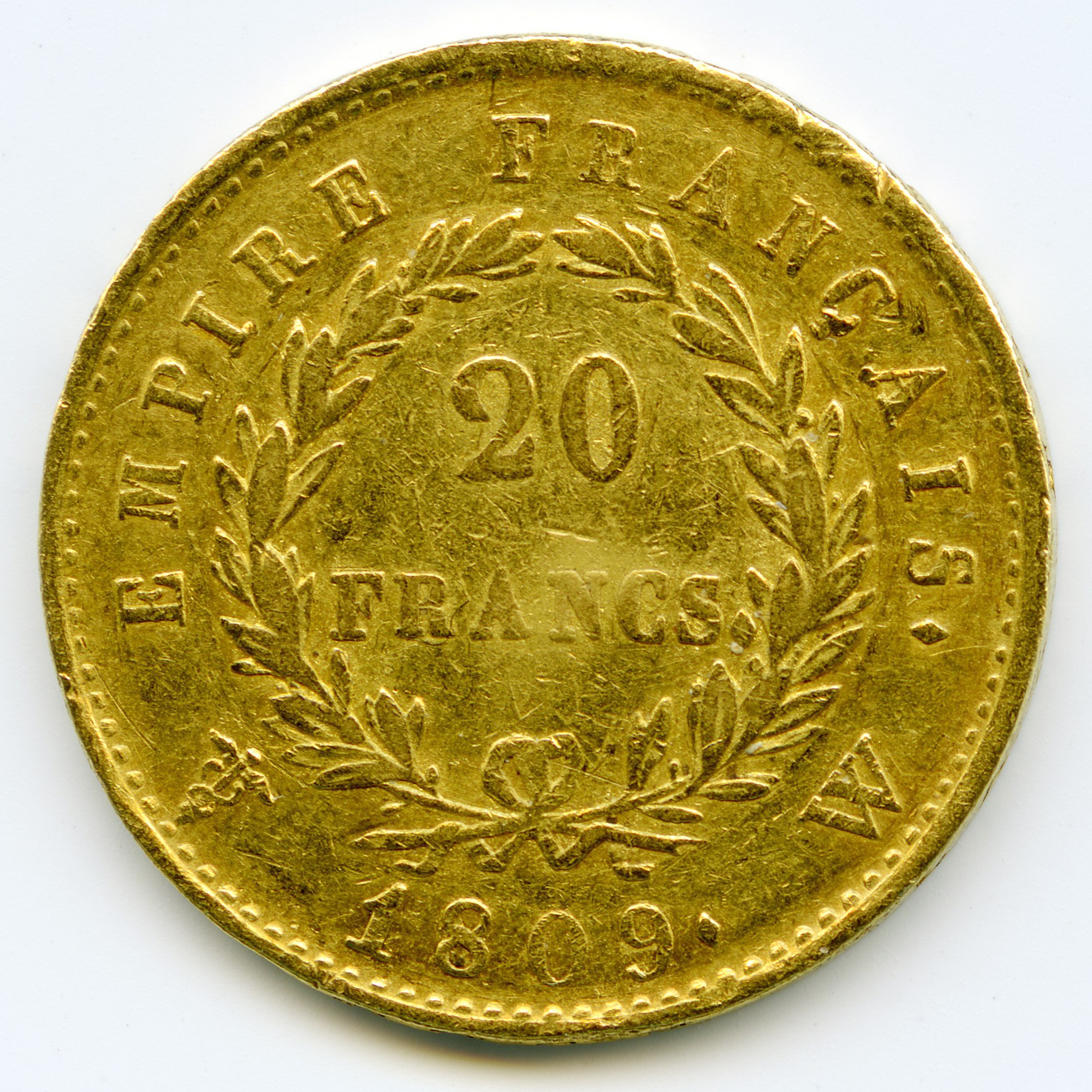 Napoléon Ier - 20 Francs - 1809 W revers