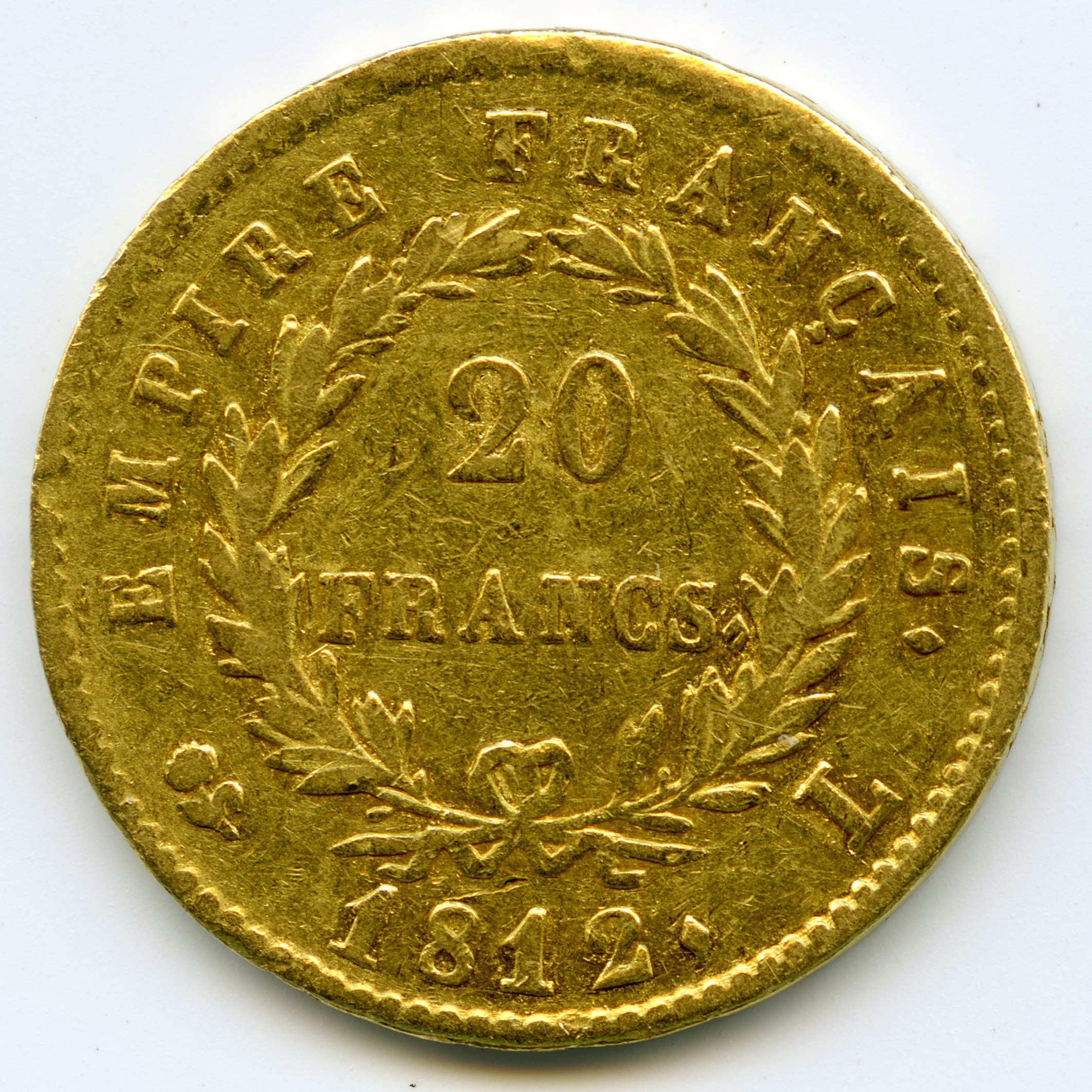 Napoléon Ier - 20 Francs - 1812 L revers Napoléon Ier - 20 Francs - 1812 L revers