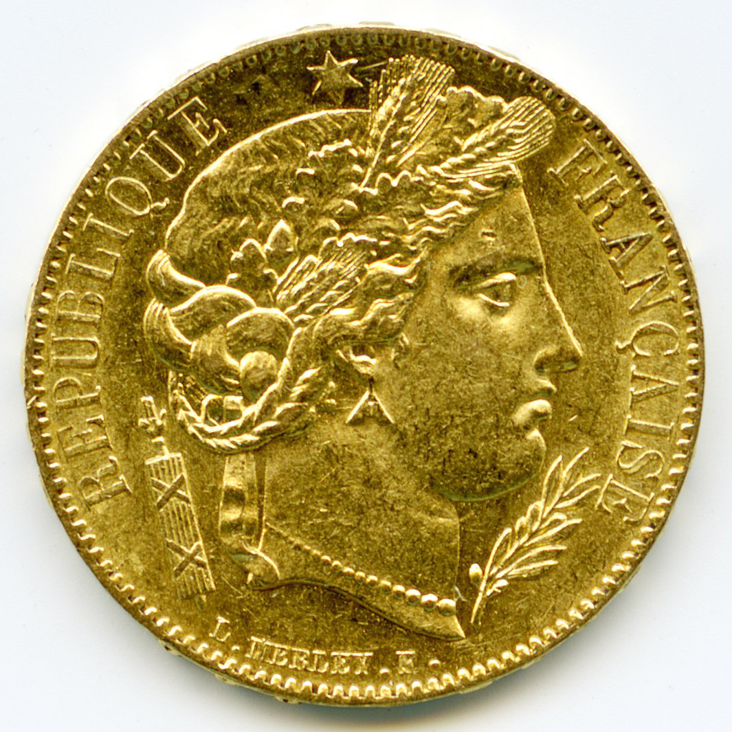 20 Francs - Cérès - 1849 A avers