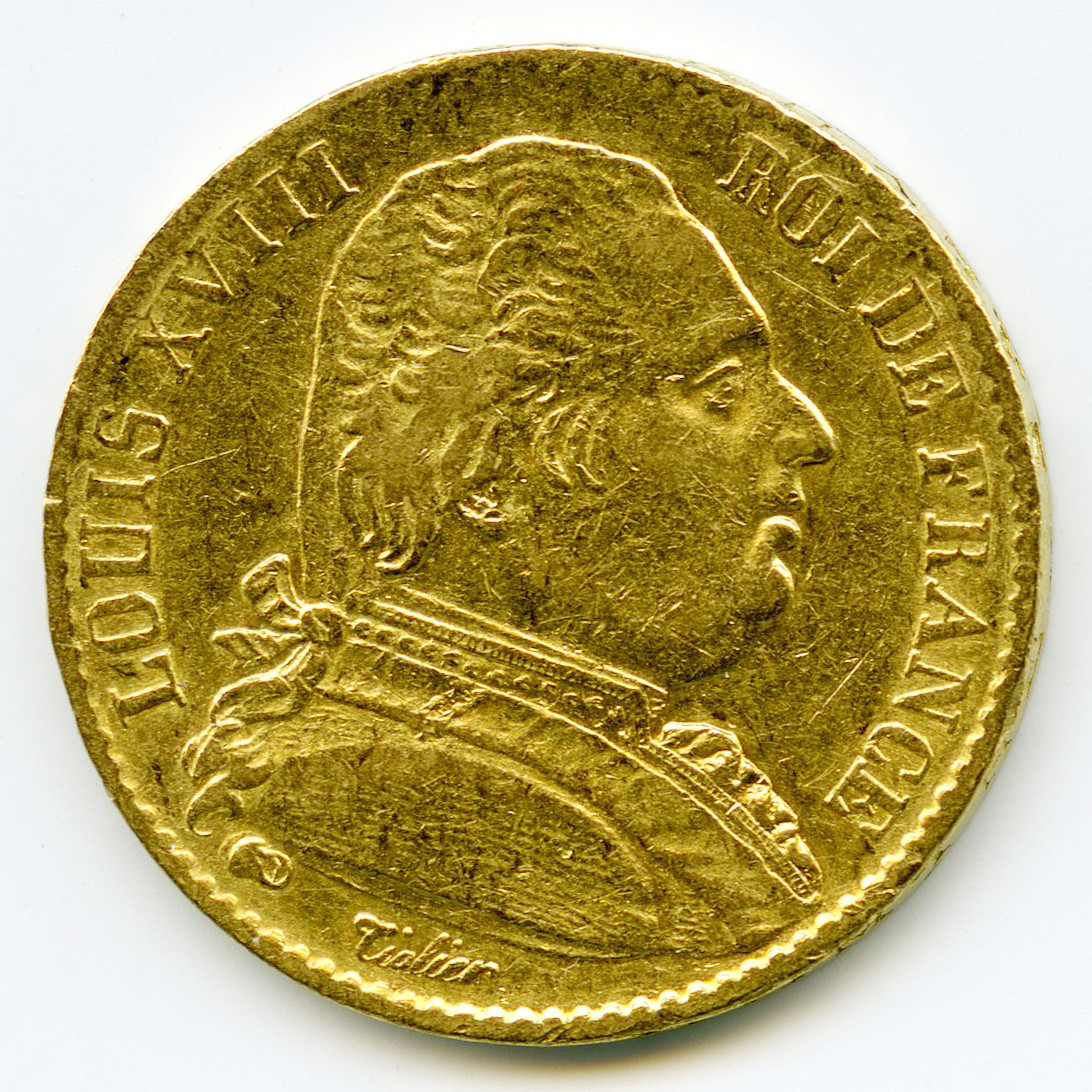 Louis XVIII - 20 Francs - 1815 W avers Louis XVIII - 20 Francs - 1815 W avers