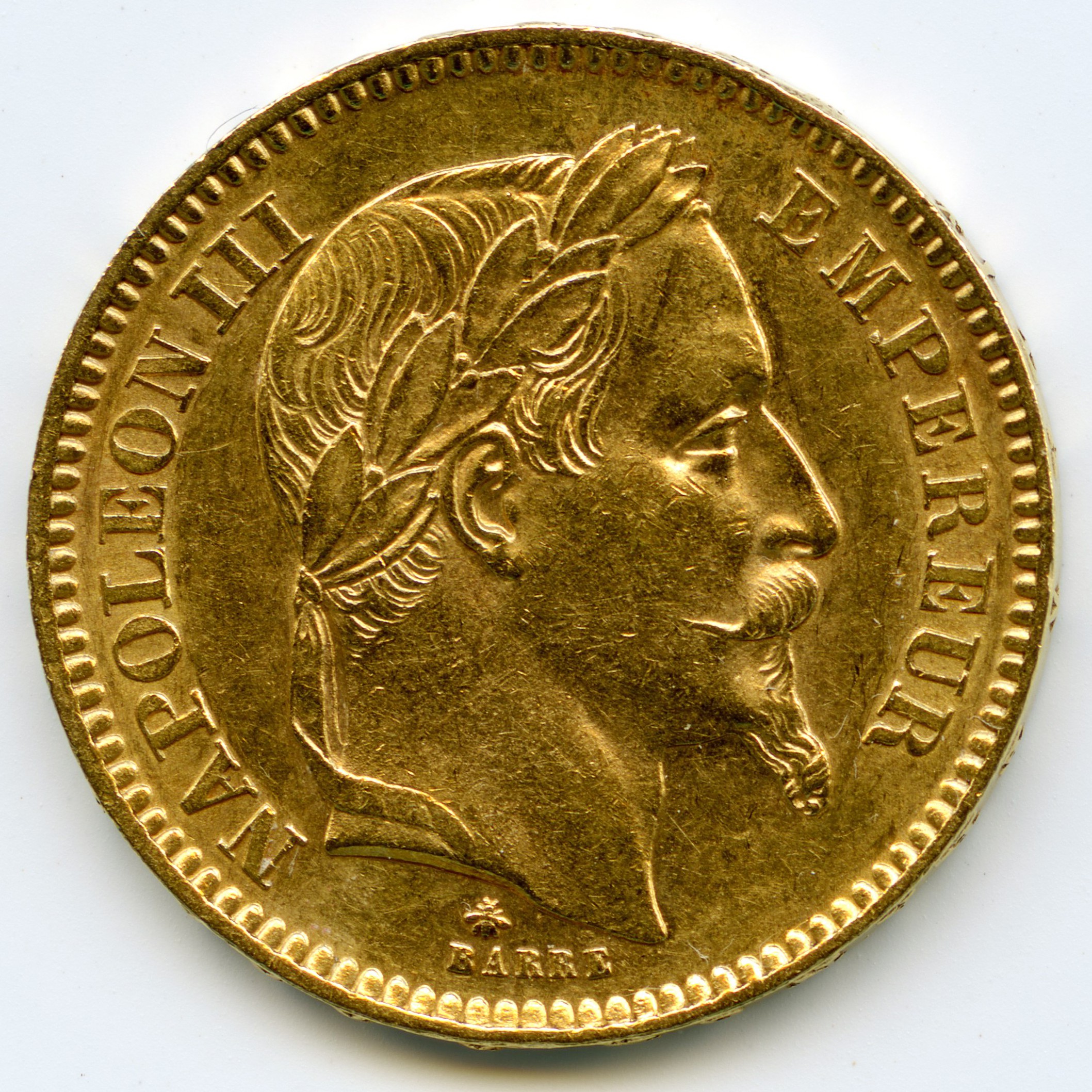 Napoléon III - 20 Francs - 1863 A avers Napoléon III - 20 Francs - 1863 A avers