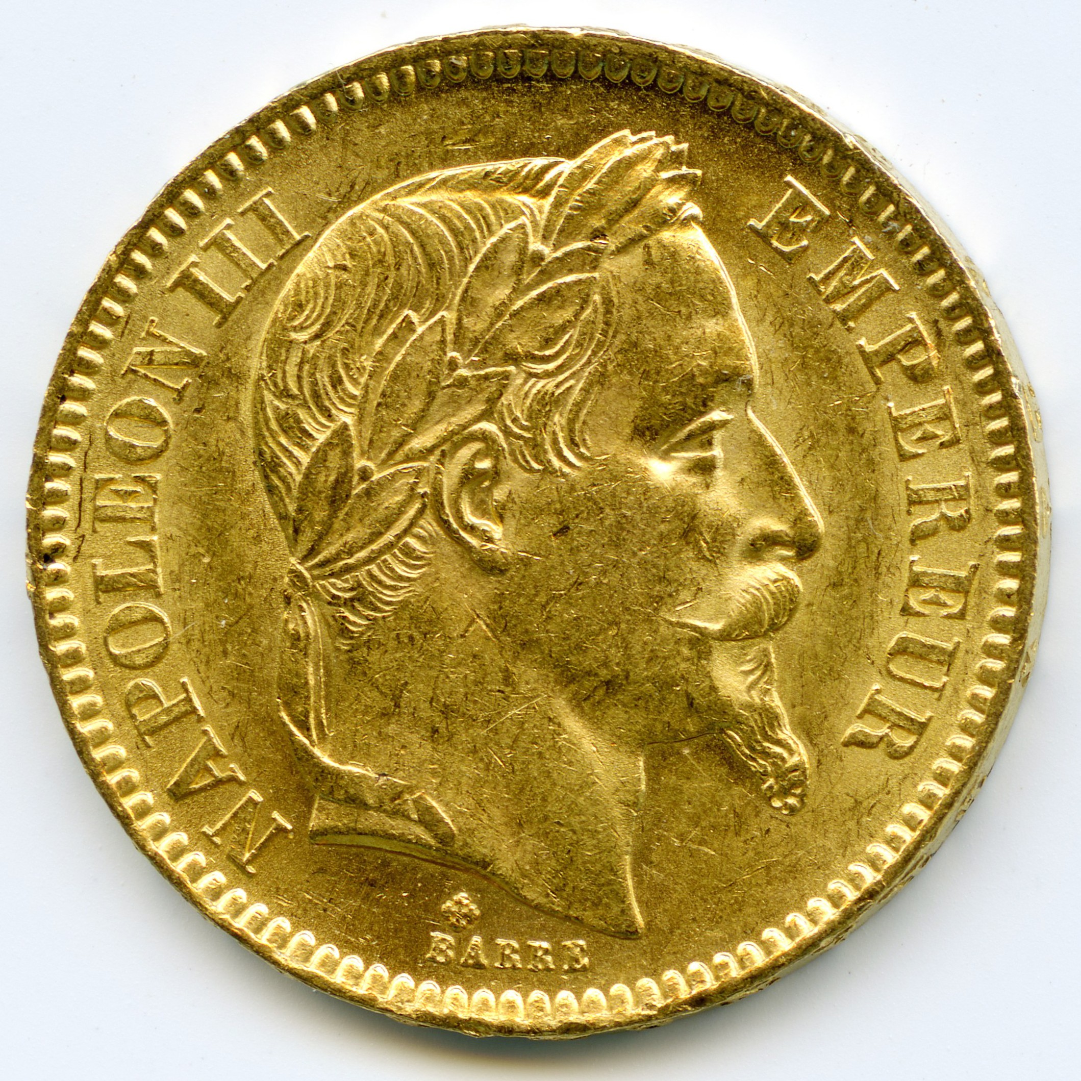 Napoléon III - 20 Francs - 1864 BB avers Napoléon III - 20 Francs - 1864 BB avers