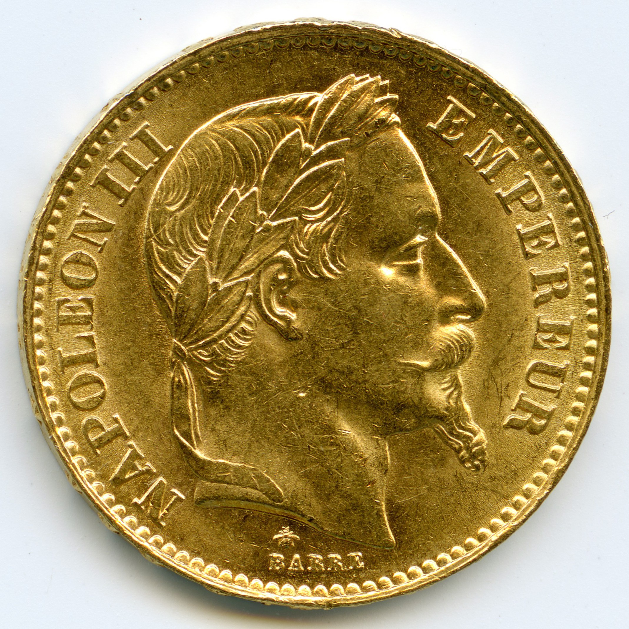 Napoléon III - 20 Francs - 1866 A avers Napoléon III - 20 Francs - 1866 A avers