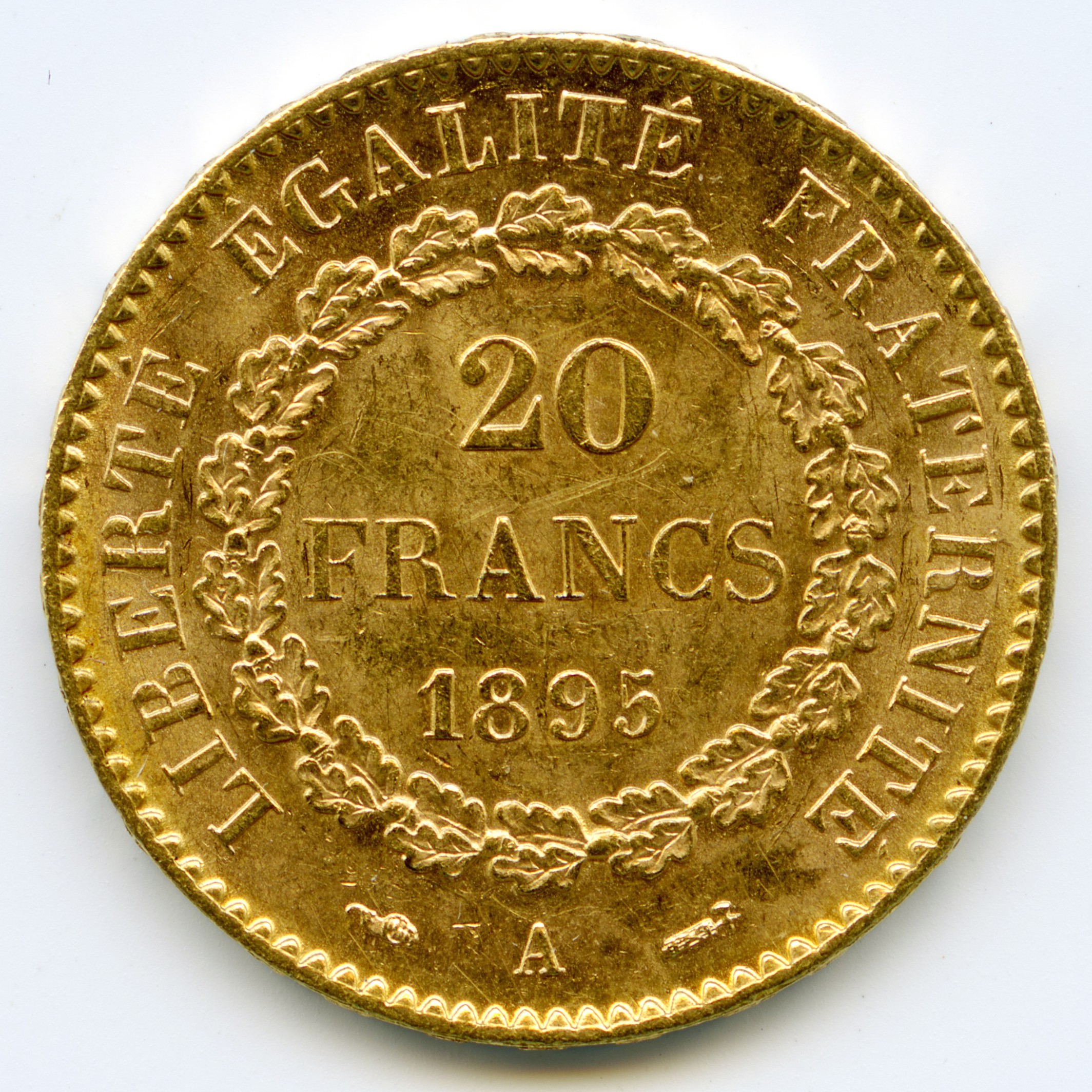 20 Francs - Génie - 1895 A revers