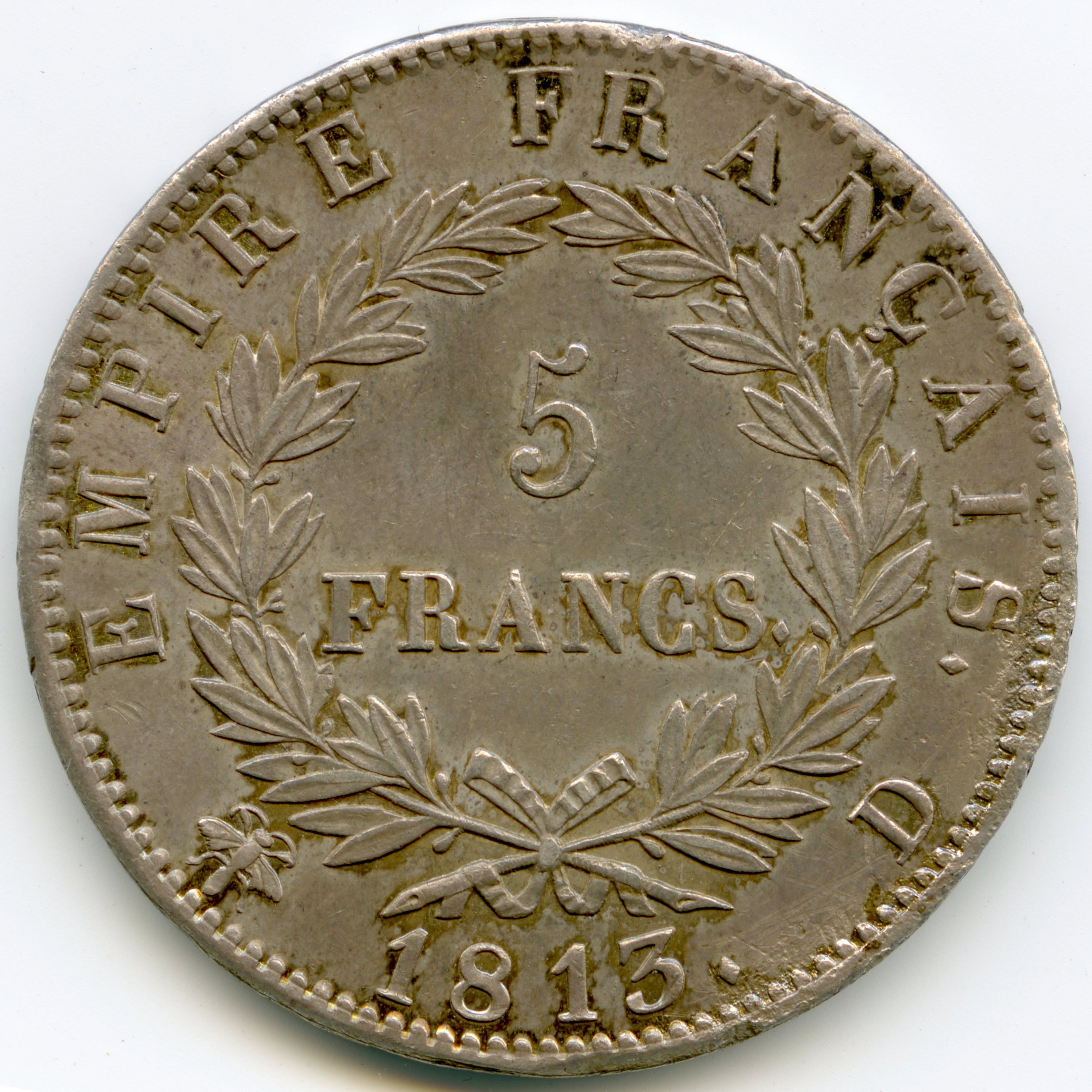 Napoléon Ier - 5 Francs - 1813 - Lyon revers Napoléon Ier - 5 Francs - 1813 - Lyon revers