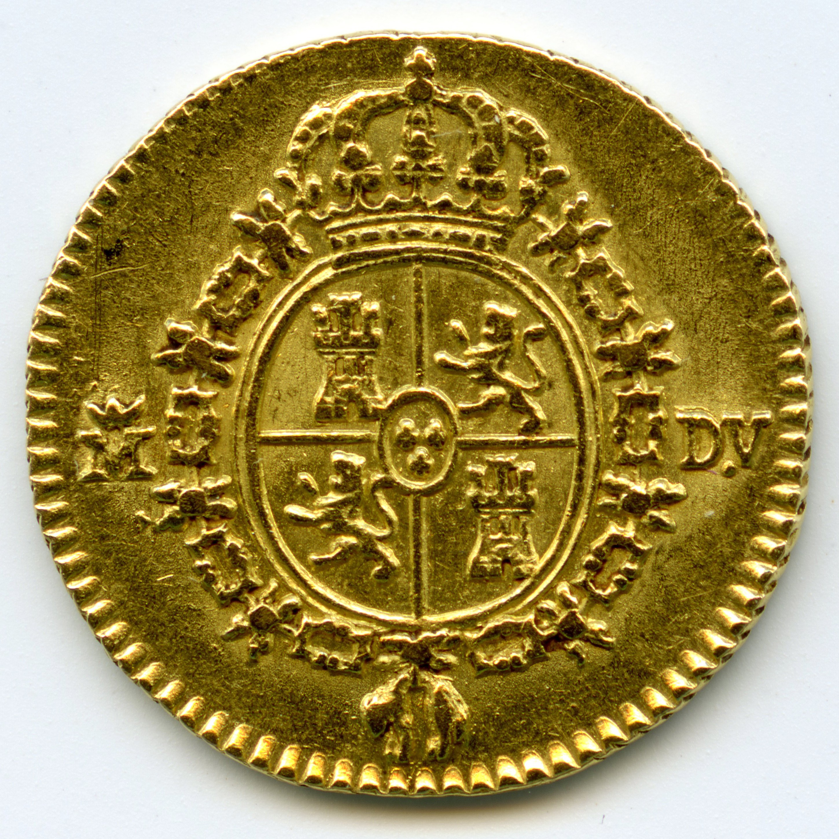 Espagne - 1/2 Escudo - 1786 M revers