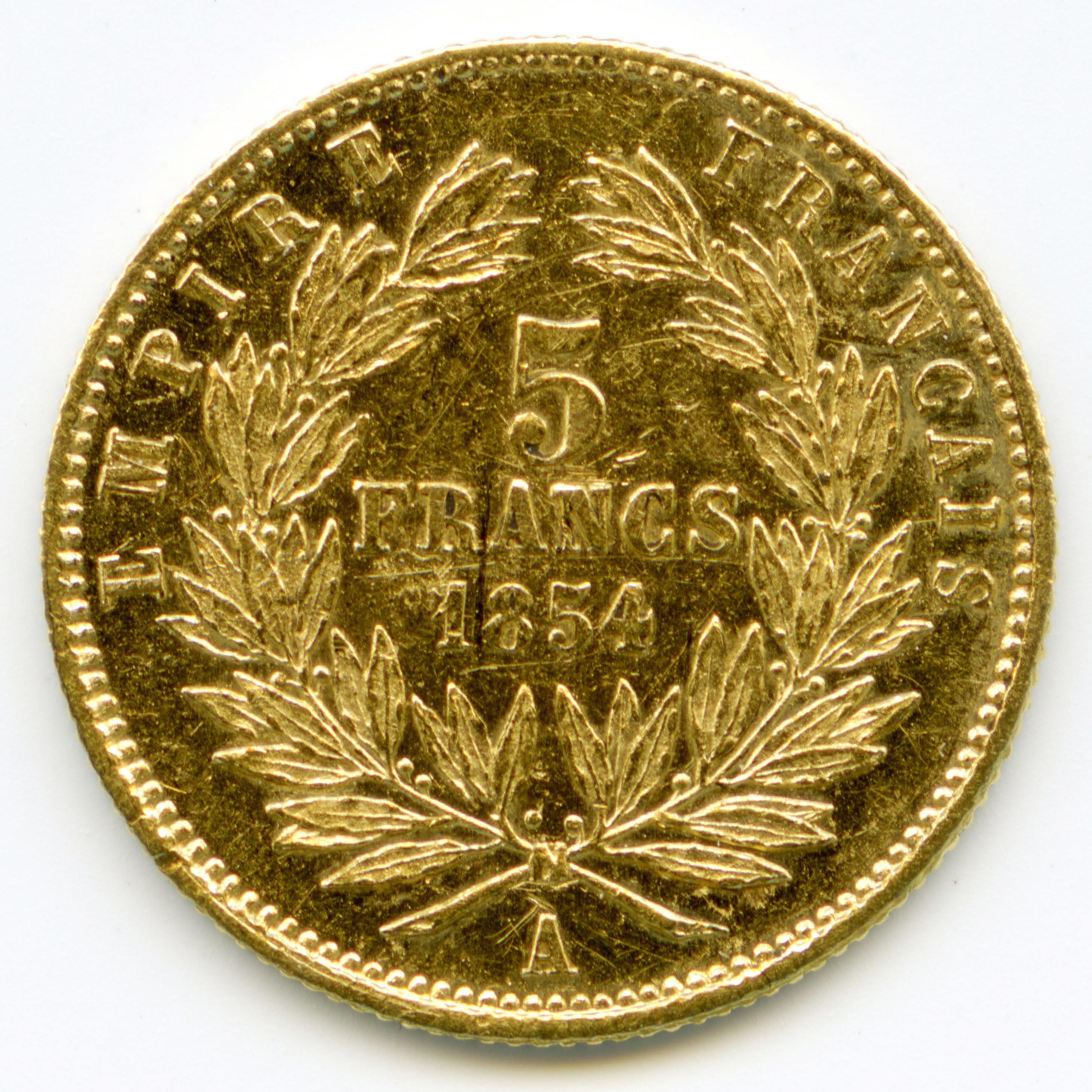 Napoléon III - 5 Francs - 1854 A revers