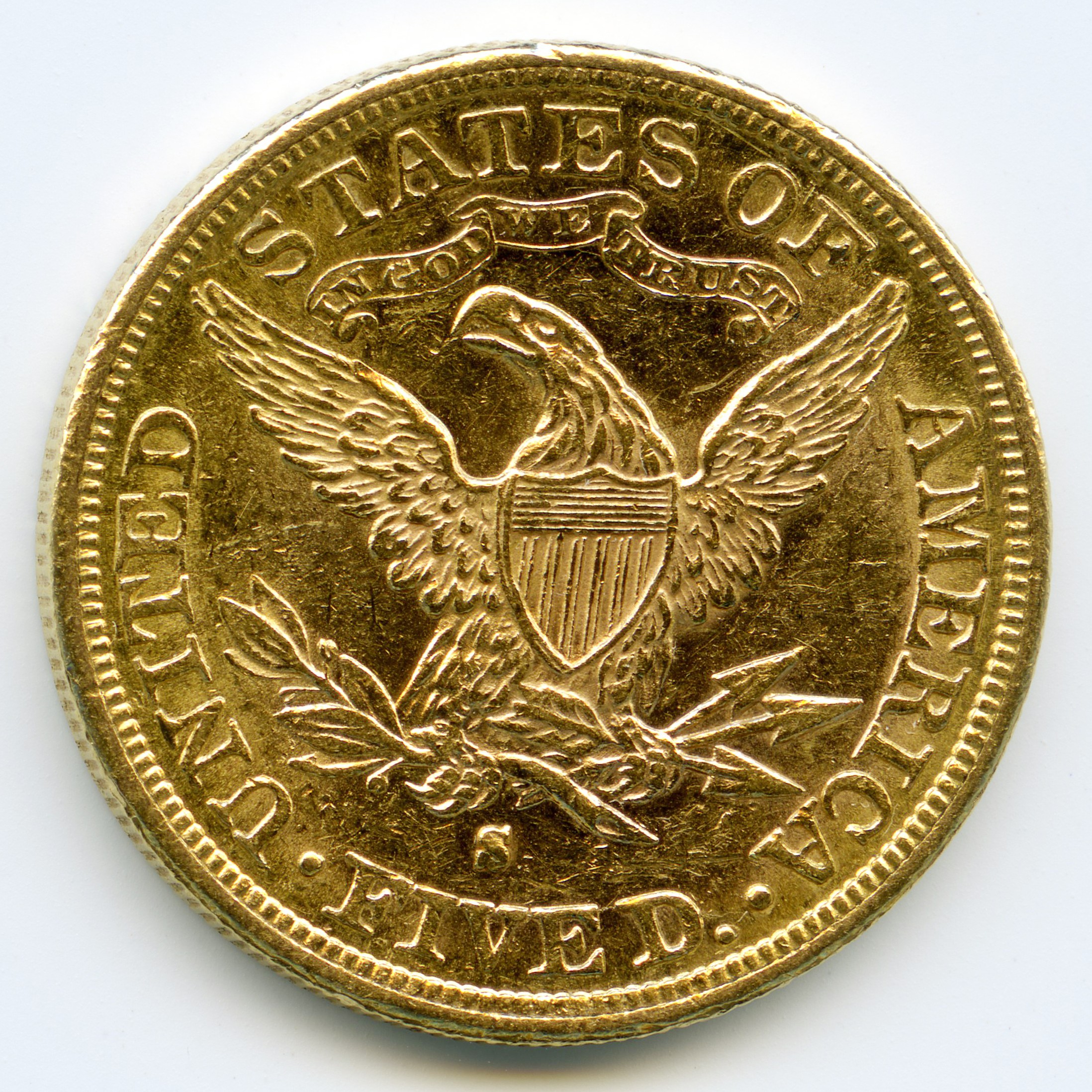 USA - 5 Dollars - 1882 S revers