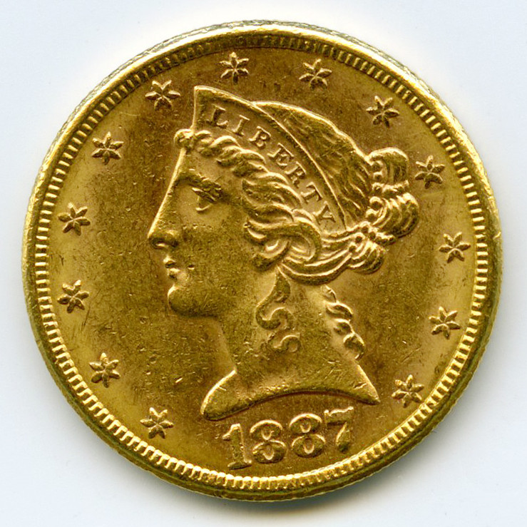 USA - 5 Dollars - 1887 S avers