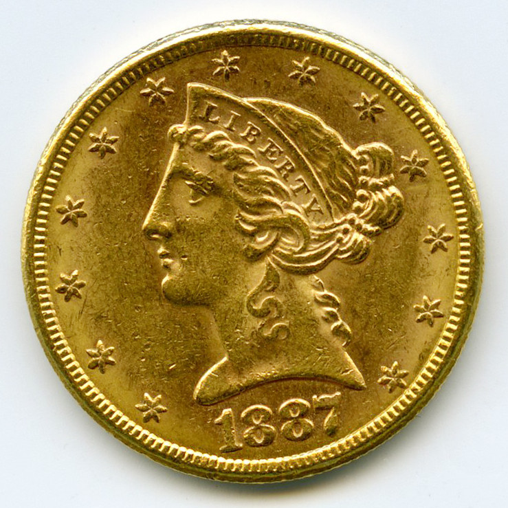 USA - 5 Dollars - 1887 S avers USA - 5 Dollars - 1887 S avers
