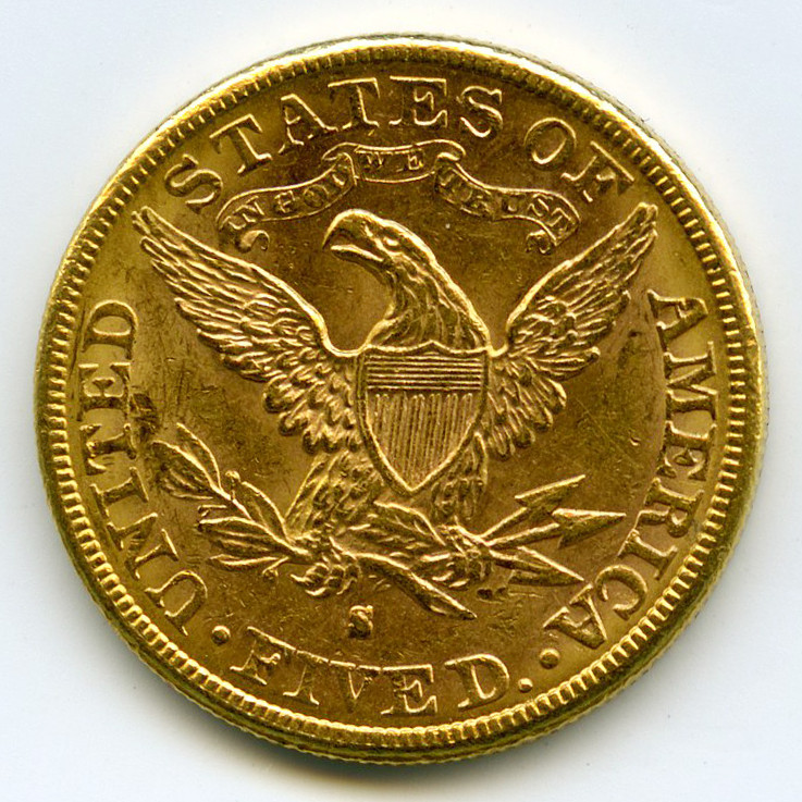 USA - 5 Dollars - 1887 S revers