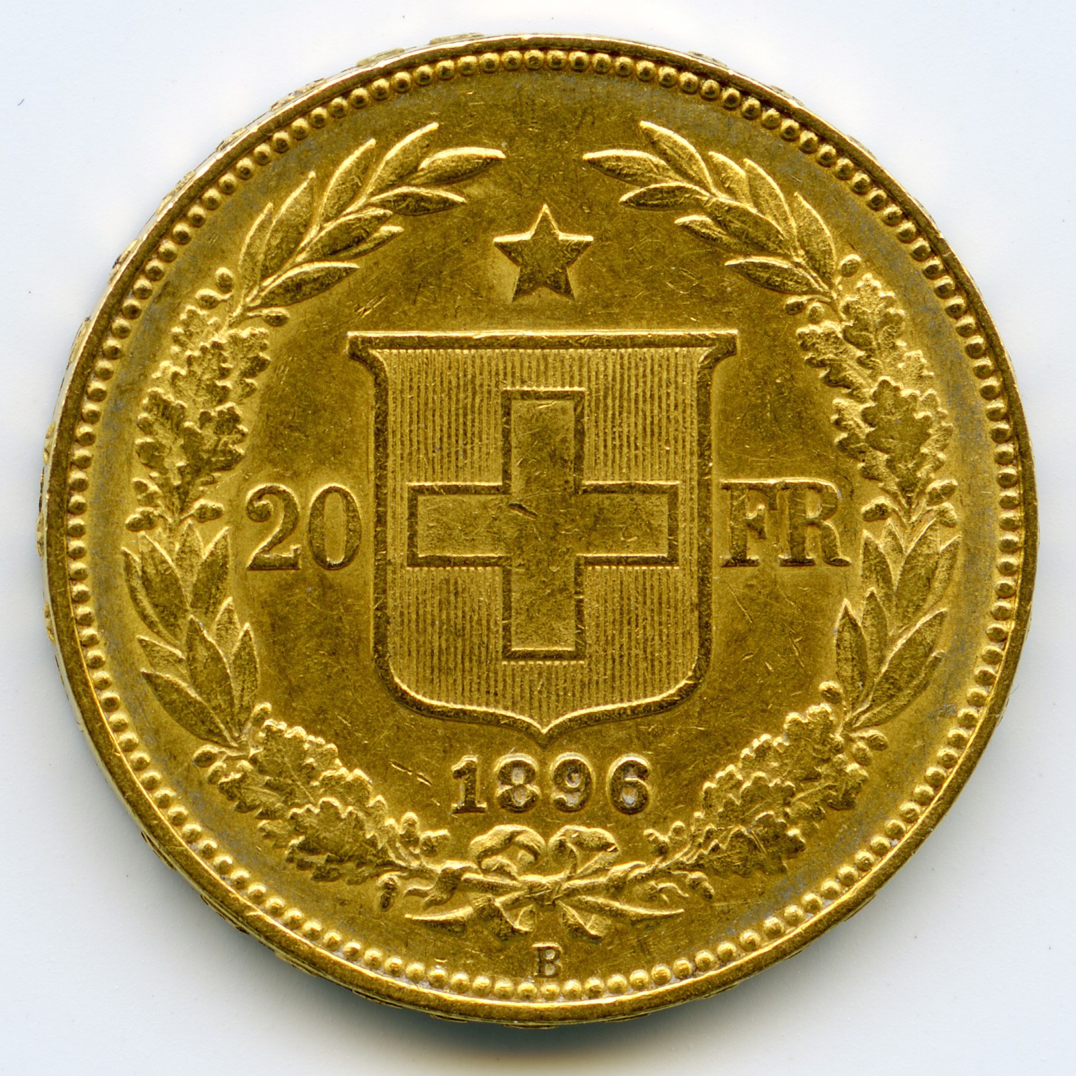 Suisse - 20 Francs - 1896 B revers