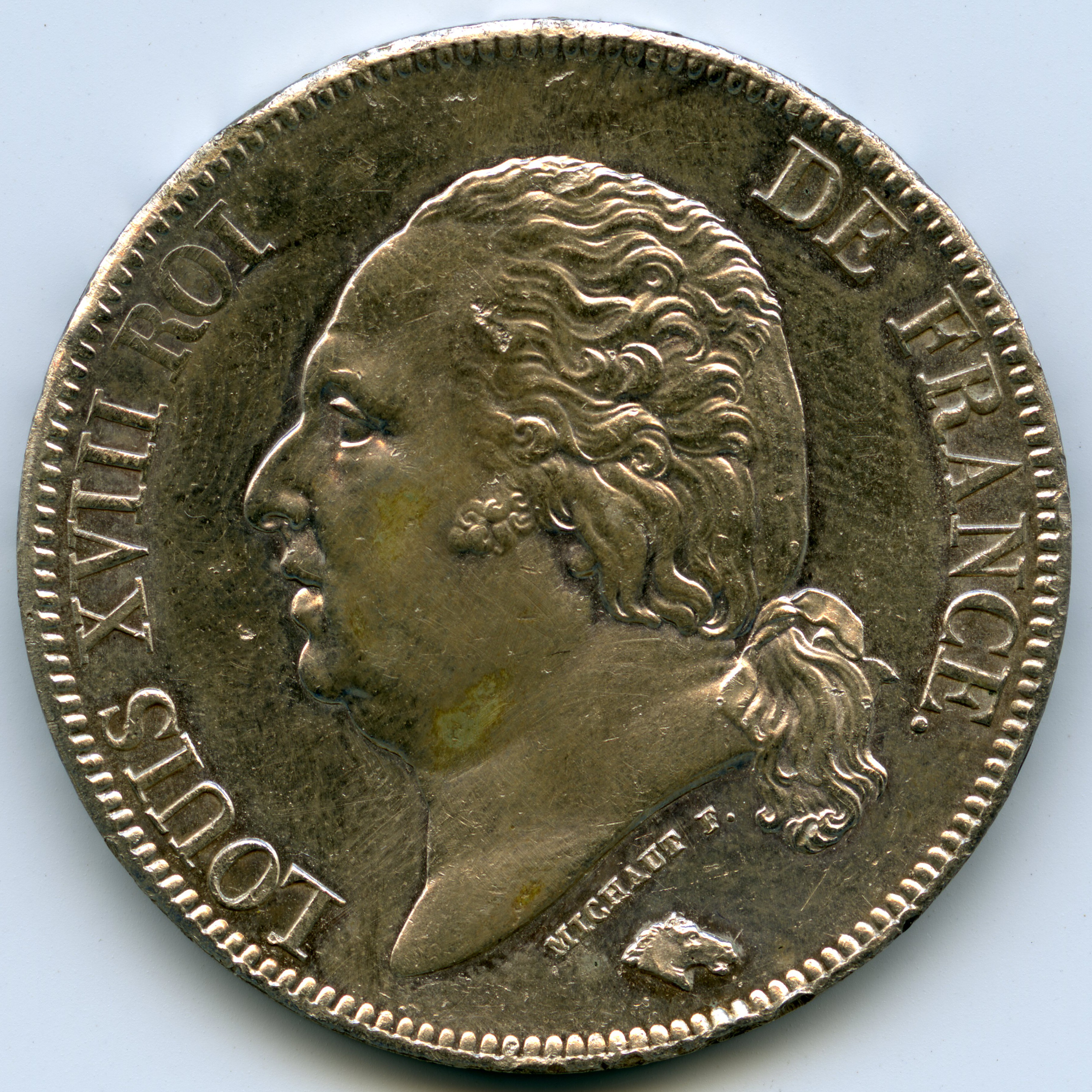 Louis XVIII - 5 Francs - 1824 - Bayonne avers Louis XVIII - 5 Francs - 1824 - Bayonne avers