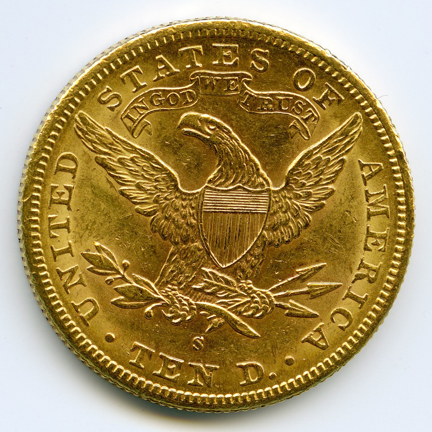 USA - 10 Dollars - 1887 S revers