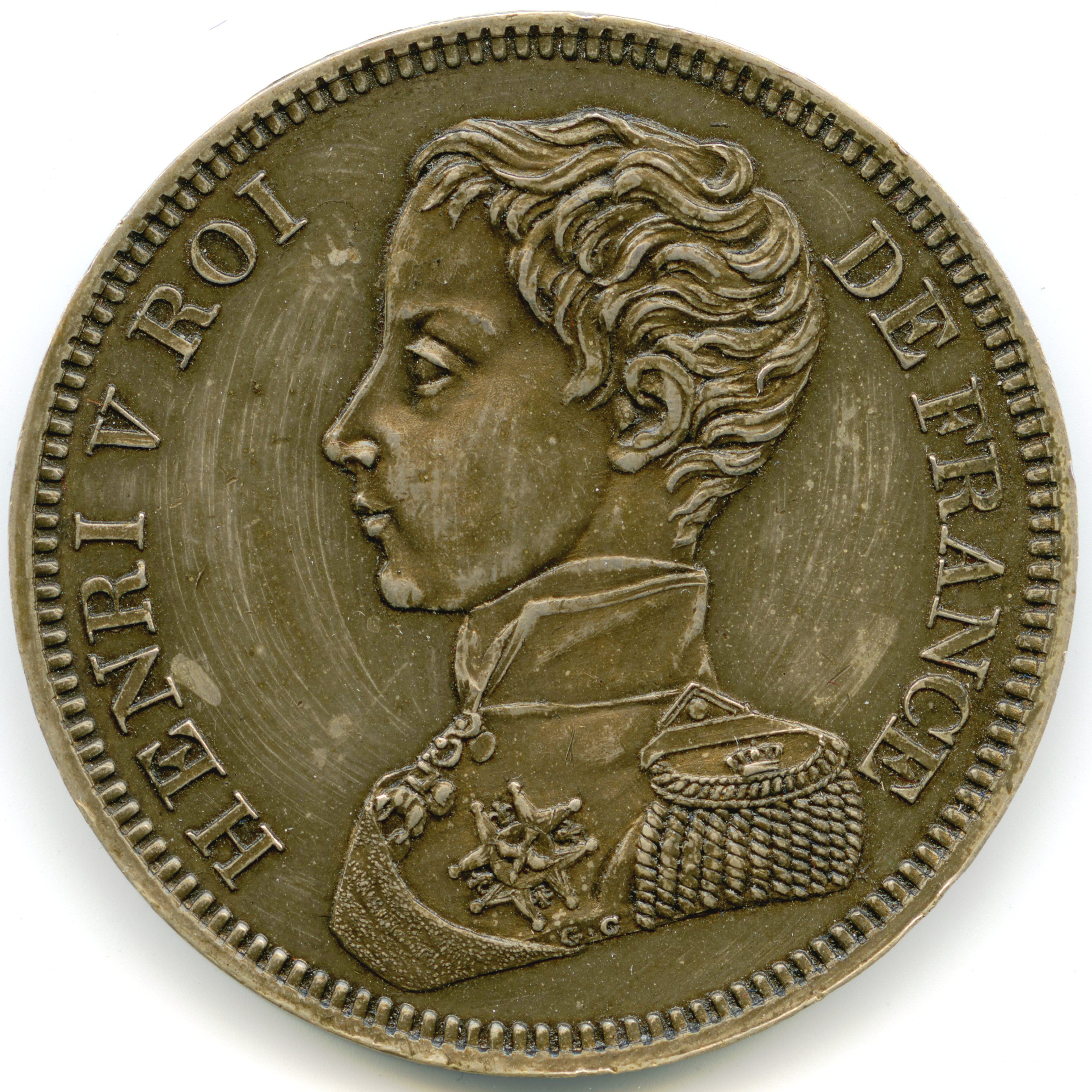 Henvi V - 5 Francs - 1831 avers Henvi V - 5 Francs - 1831 avers
