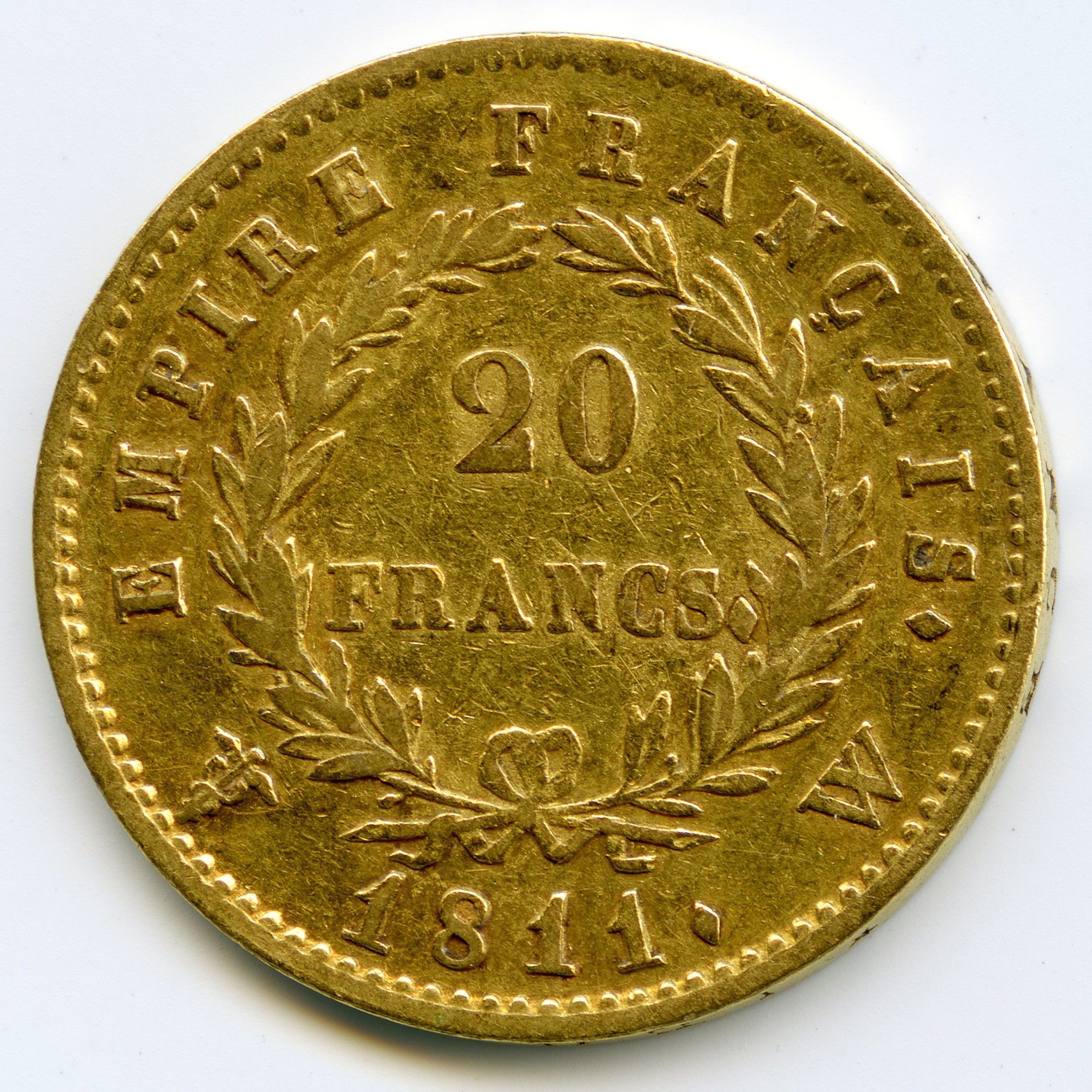 Napoléon Ier - 20 Francs - 1811 W revers Napoléon Ier - 20 Francs - 1811 W revers