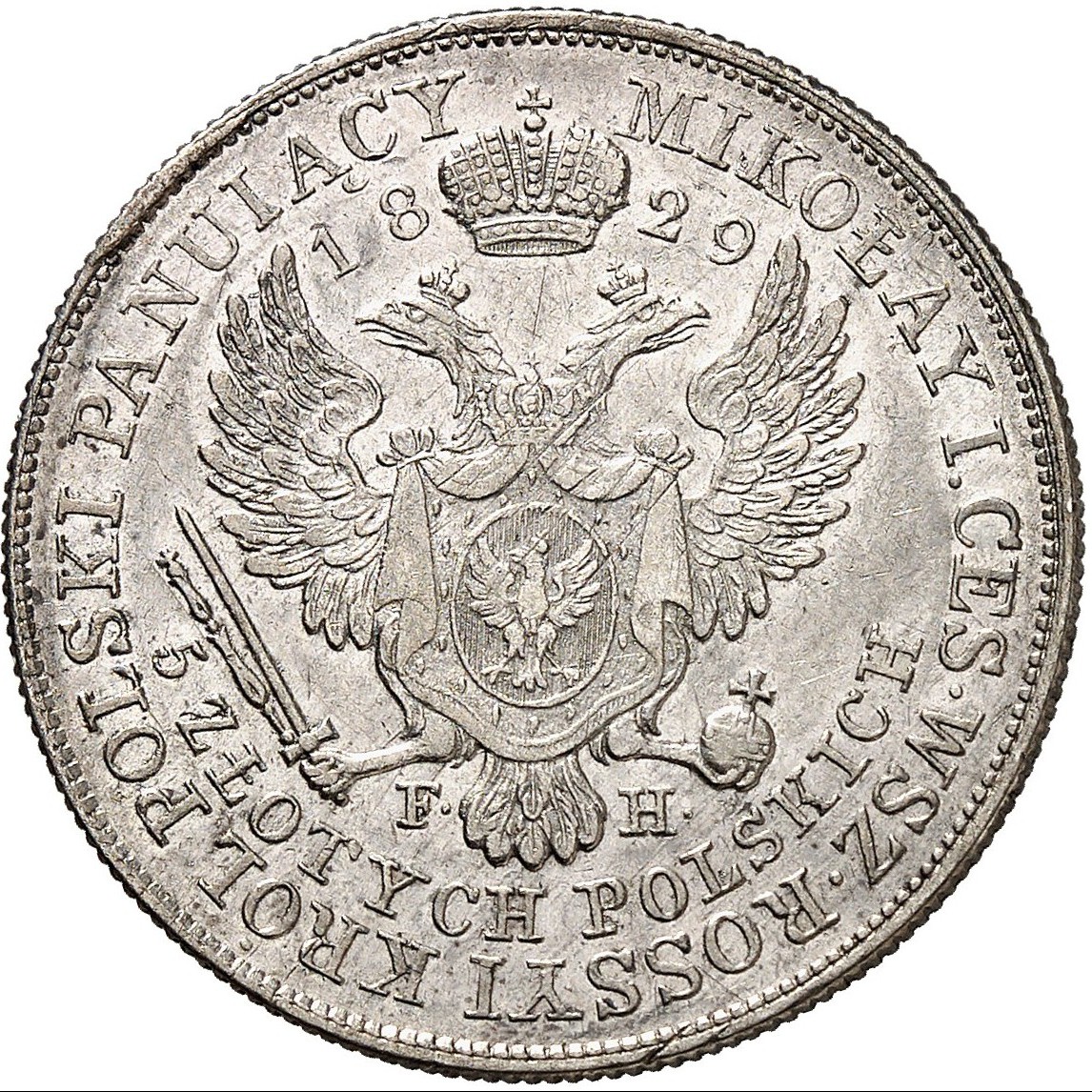 Pologne - 5 Zloty - 1829 revers Pologne - 5 Zloty - 1829 revers