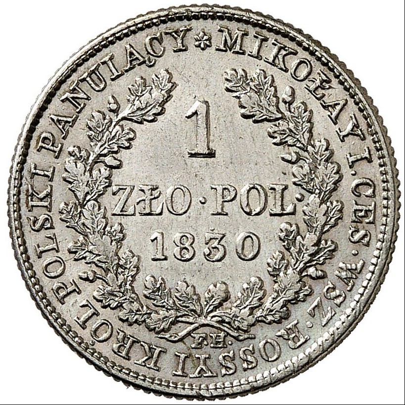 Pologne - 1 Zloty - 1830 revers