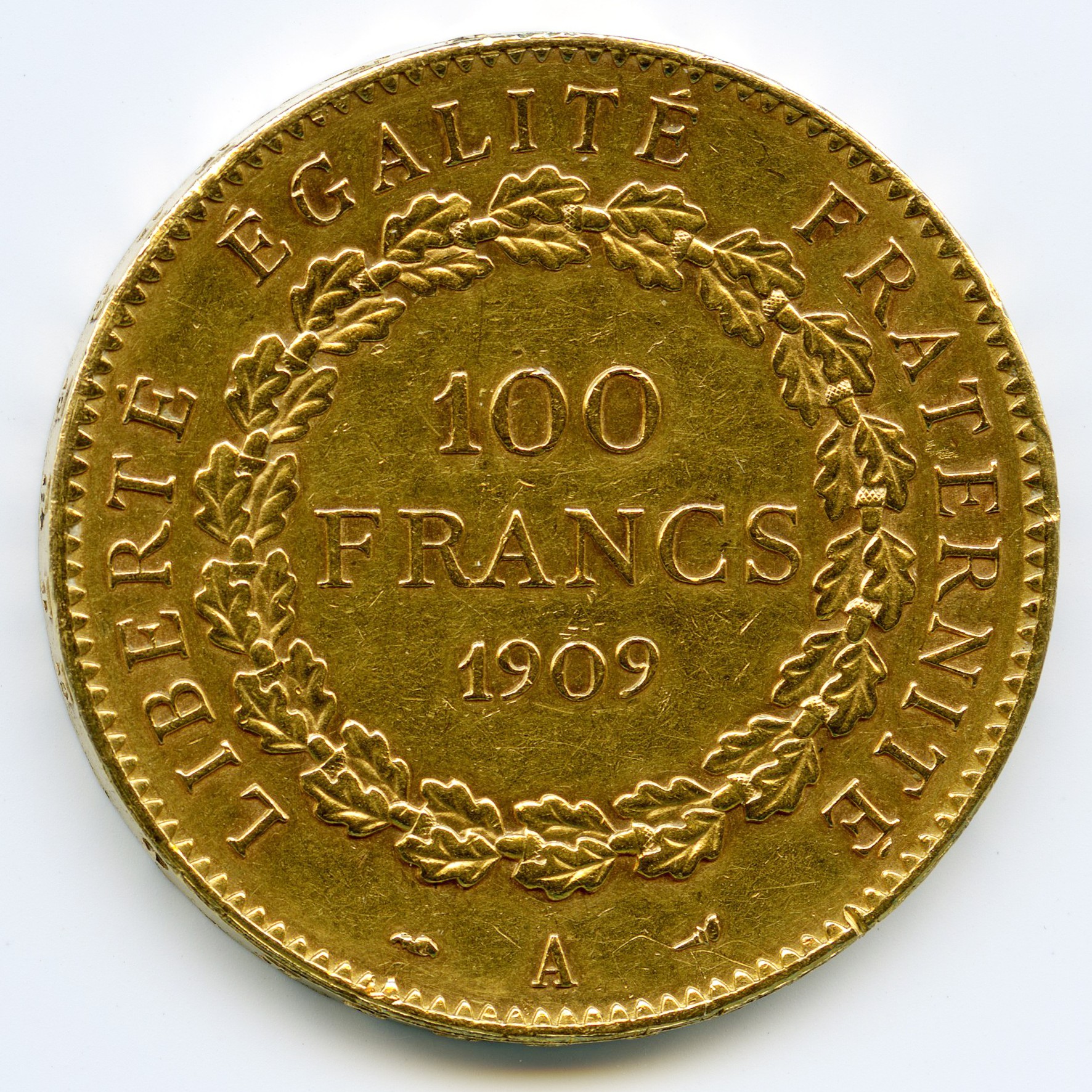 100 Francs Génie - 1909 A revers