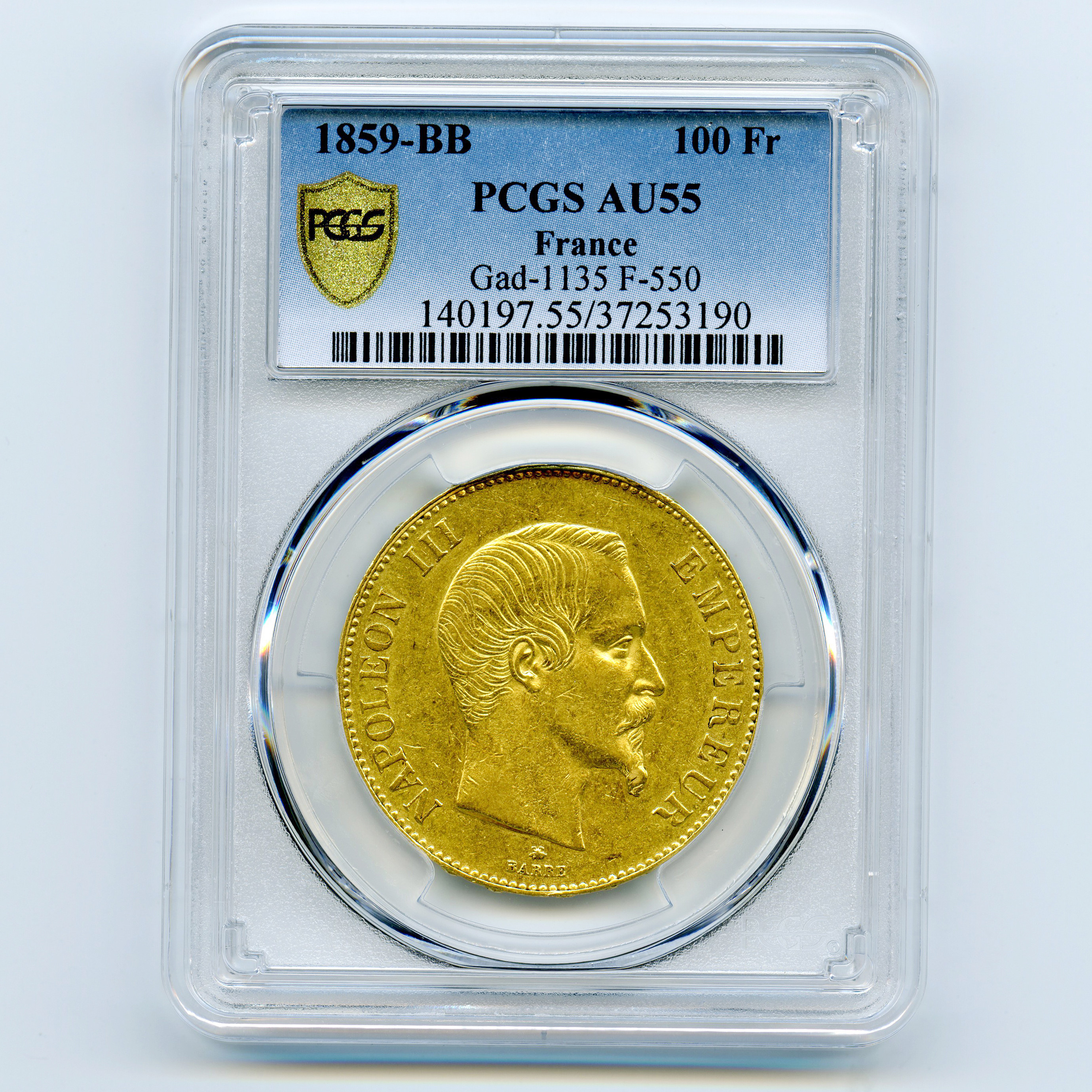 Napoléon III - 100 Francs - 1859 BB avers Napoléon III - 100 Francs - 1859 BB avers