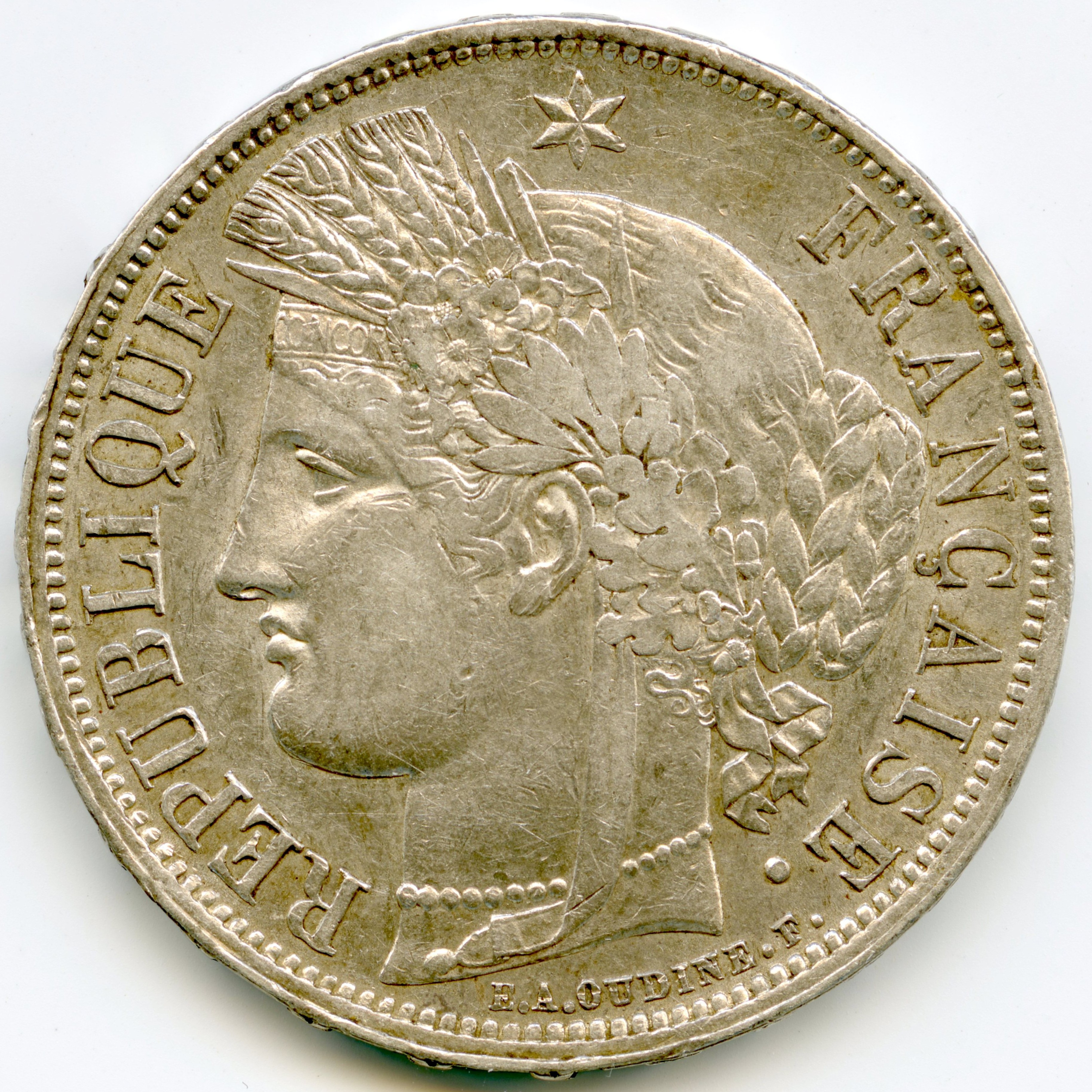 Cérès - 5 Francs - 1870 K avers
