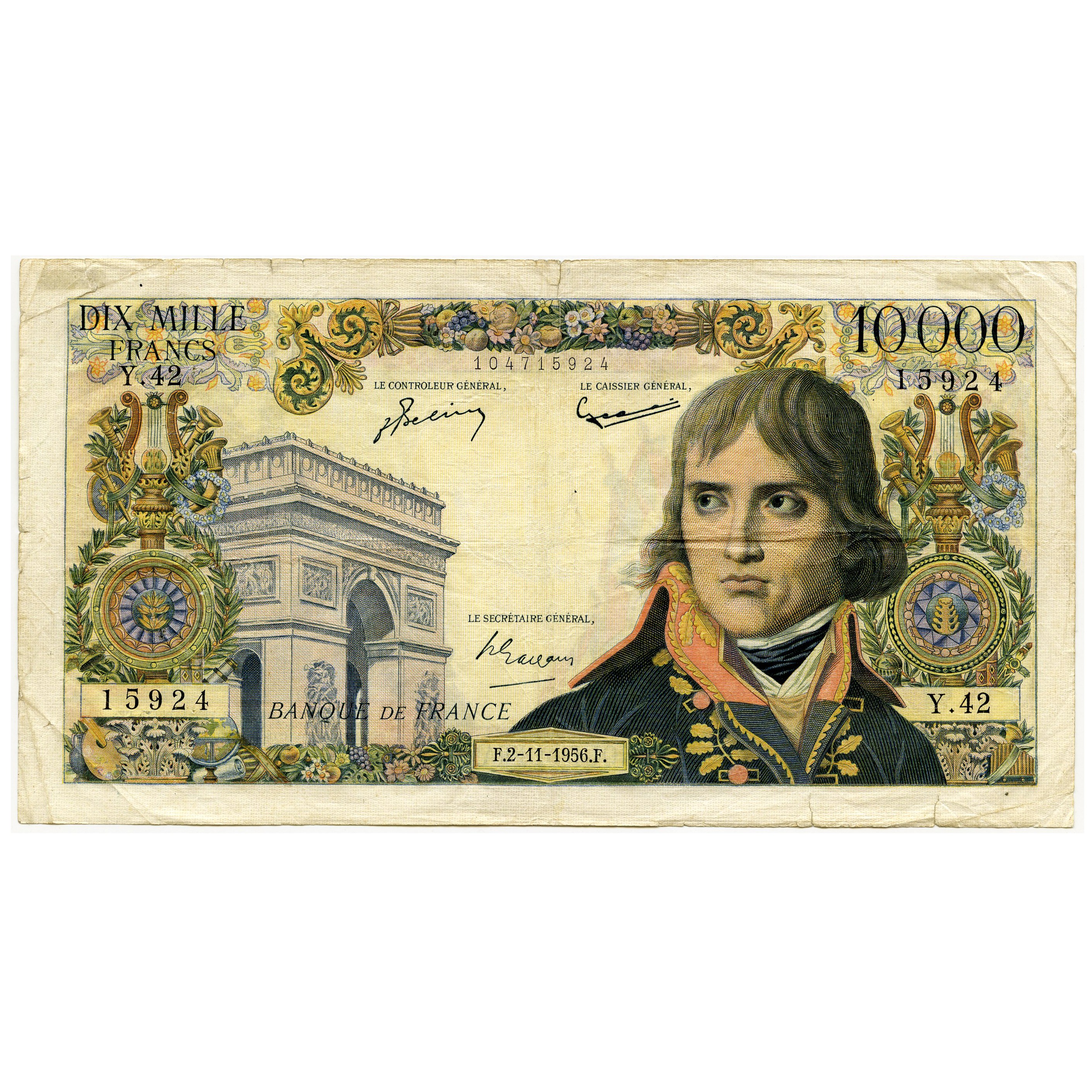 France - 10 000 Francs - Y42 15924 avers France - 10 000 Francs - Y42 15924 avers