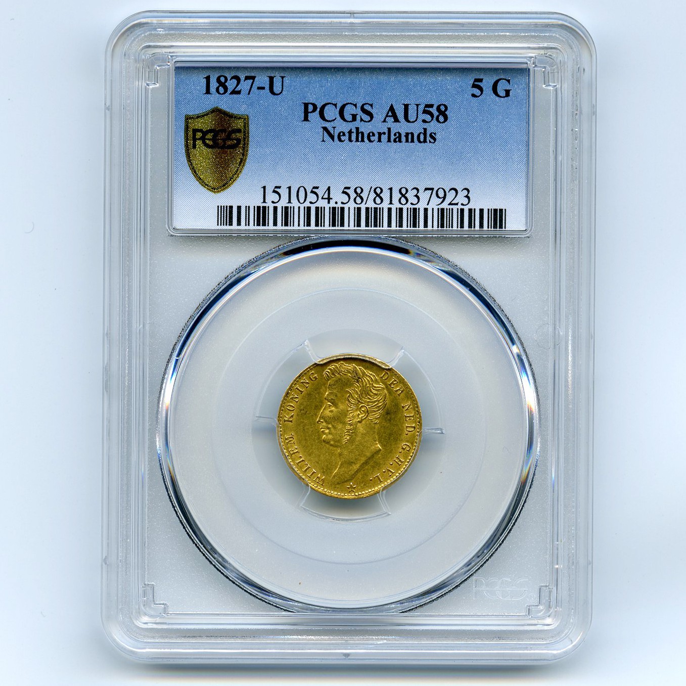 Pays-Bas - 5 Gulden - 1827 U avers Pays-Bas - 5 Gulden - 1827 U avers