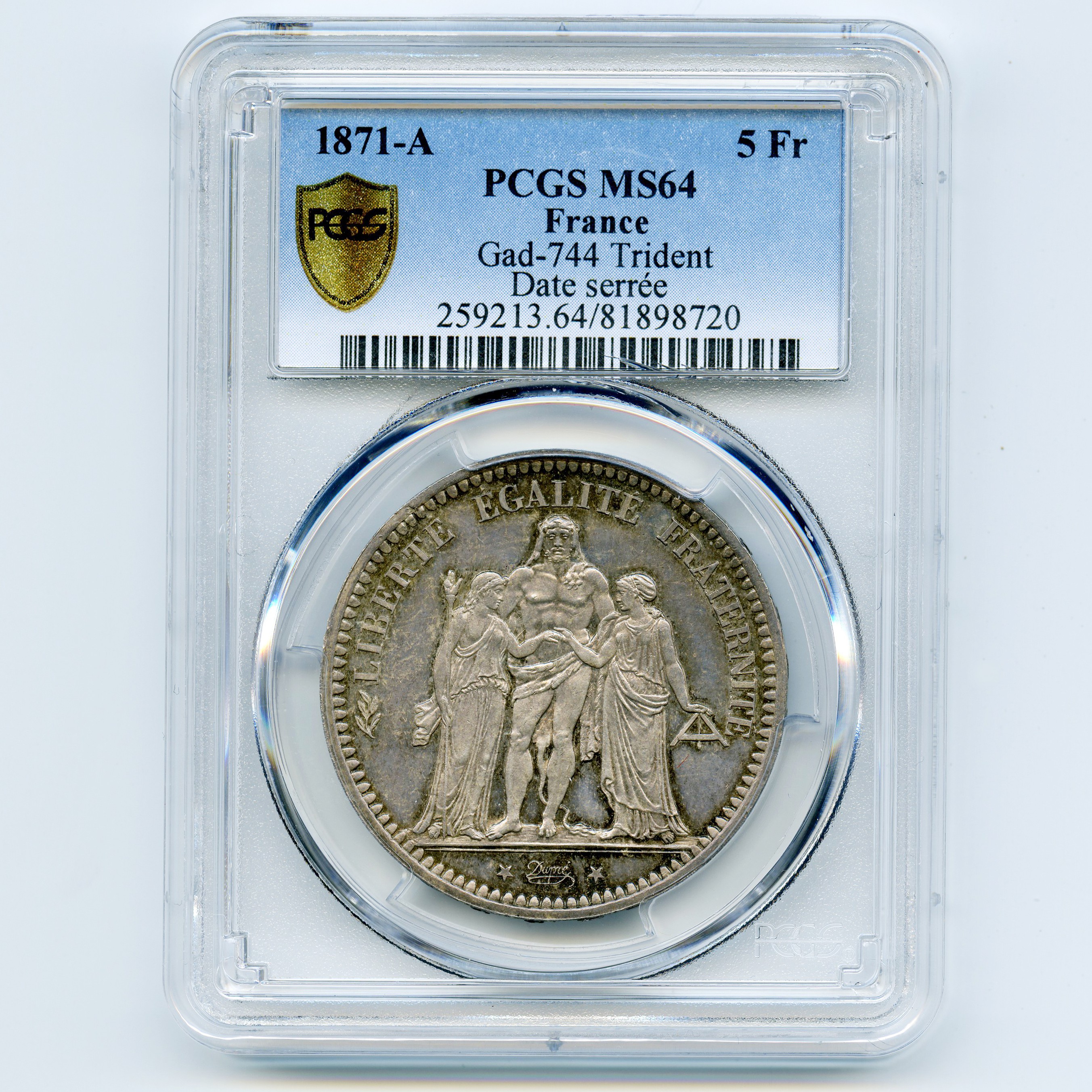 5 Francs Camélinat - 1871 A avers 5 Francs Camélinat - 1871 A avers