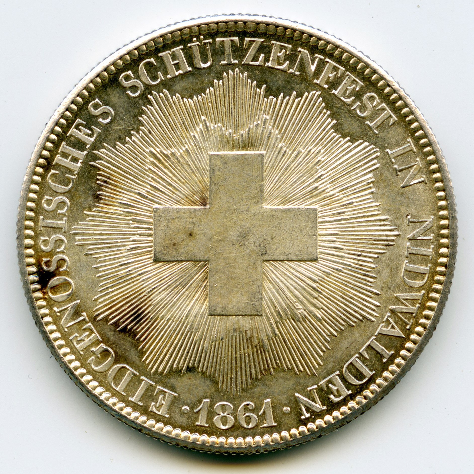 Suisse - 5 Francs - 1861 revers