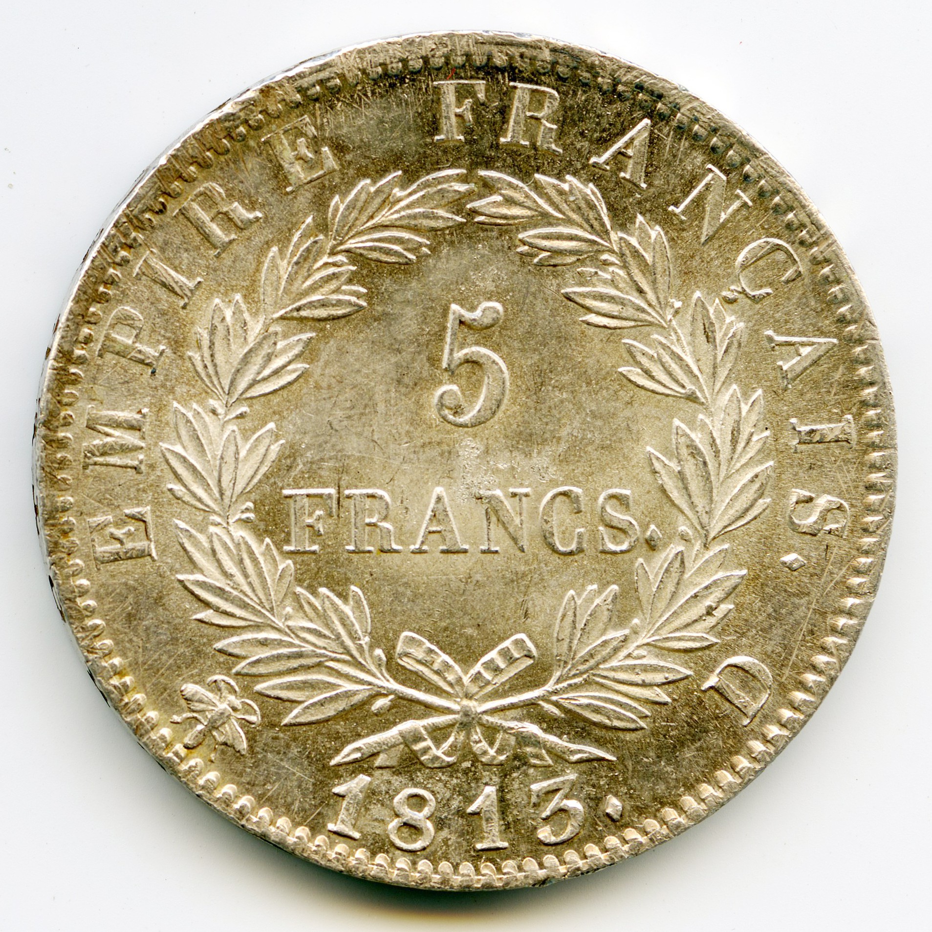 Napoléon Ier - 5 Francs - 1813 D revers